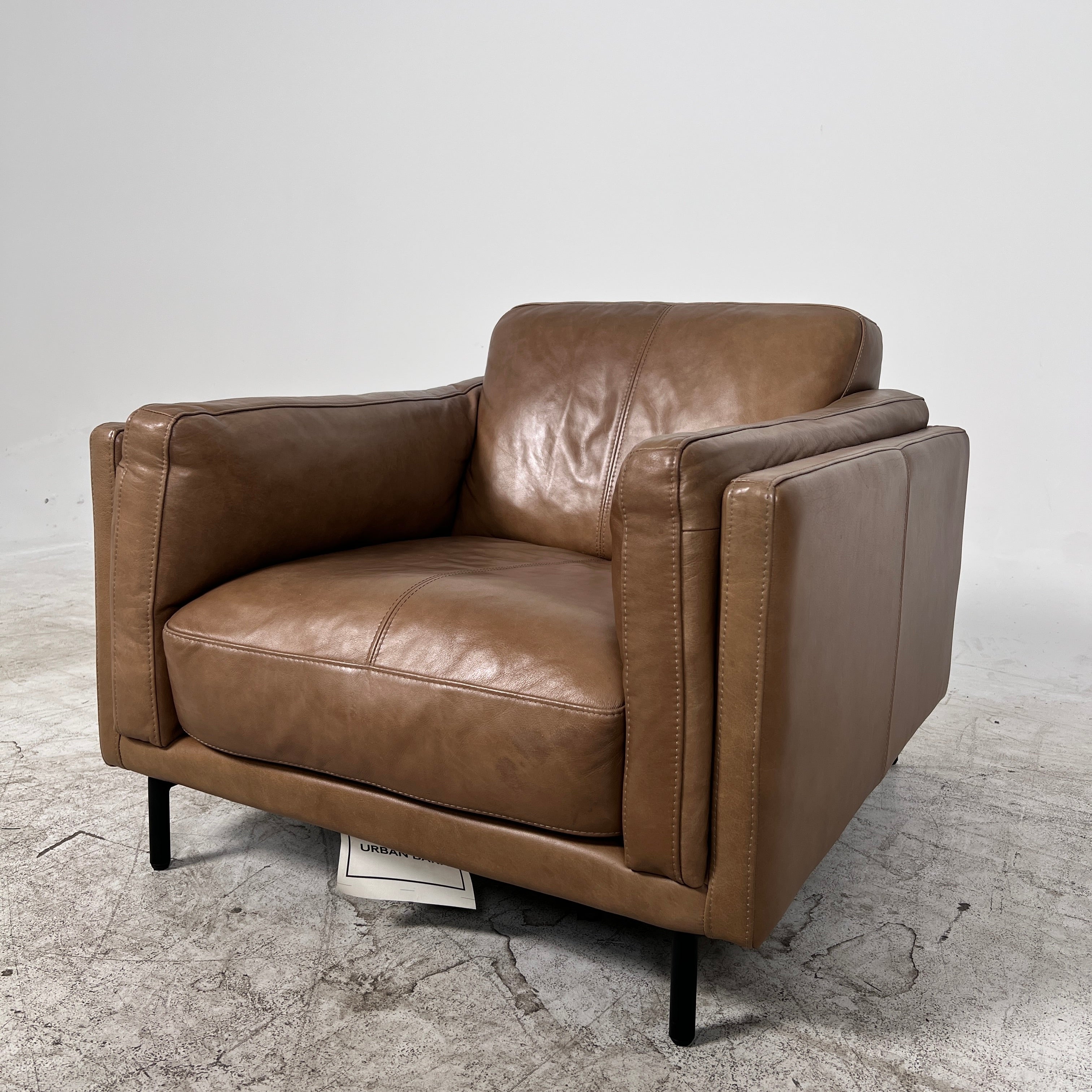 Urban Barn Renfrew leather Chair. Single armchair. Delivery Available