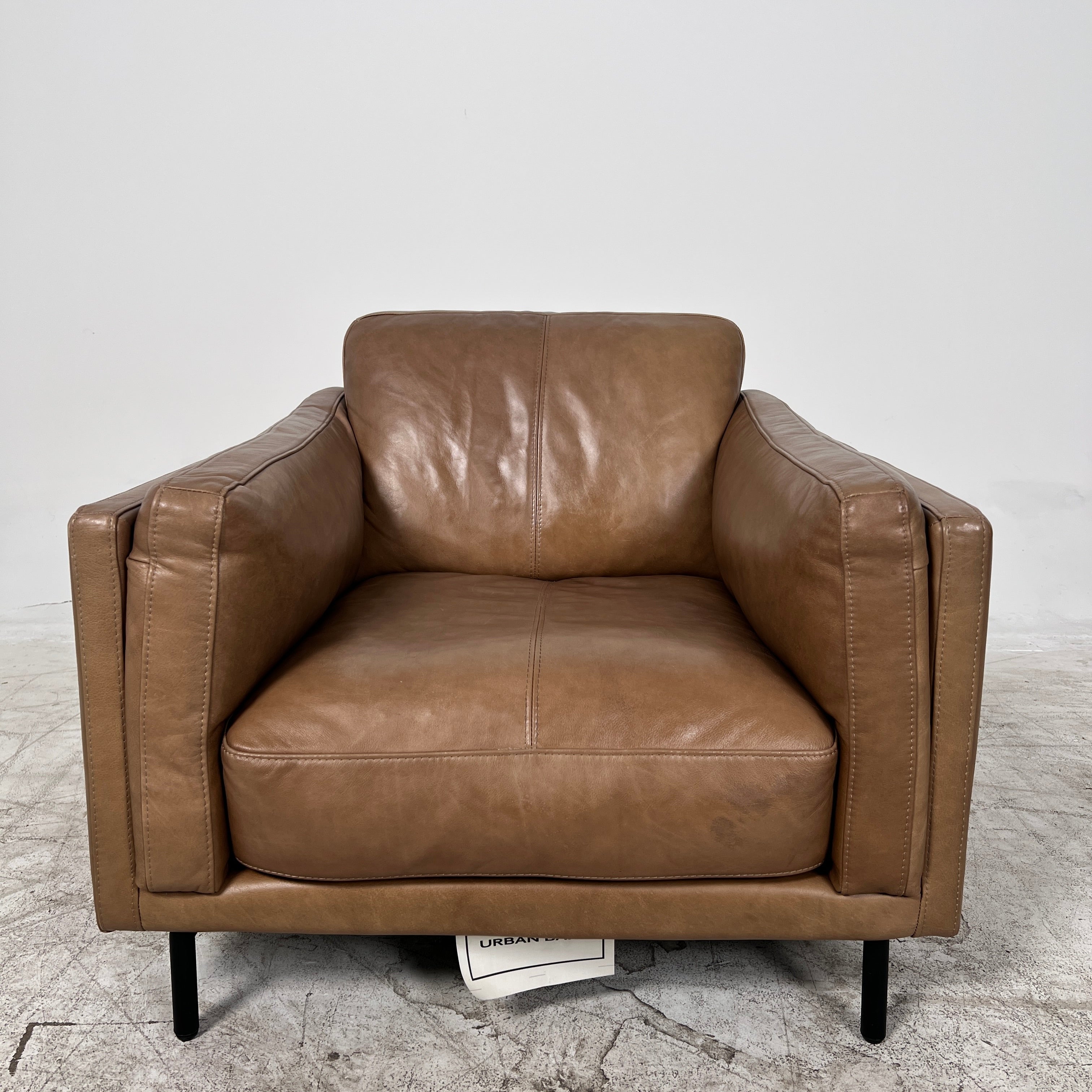 Urban Barn Renfrew leather Chair. Single armchair. Delivery Available