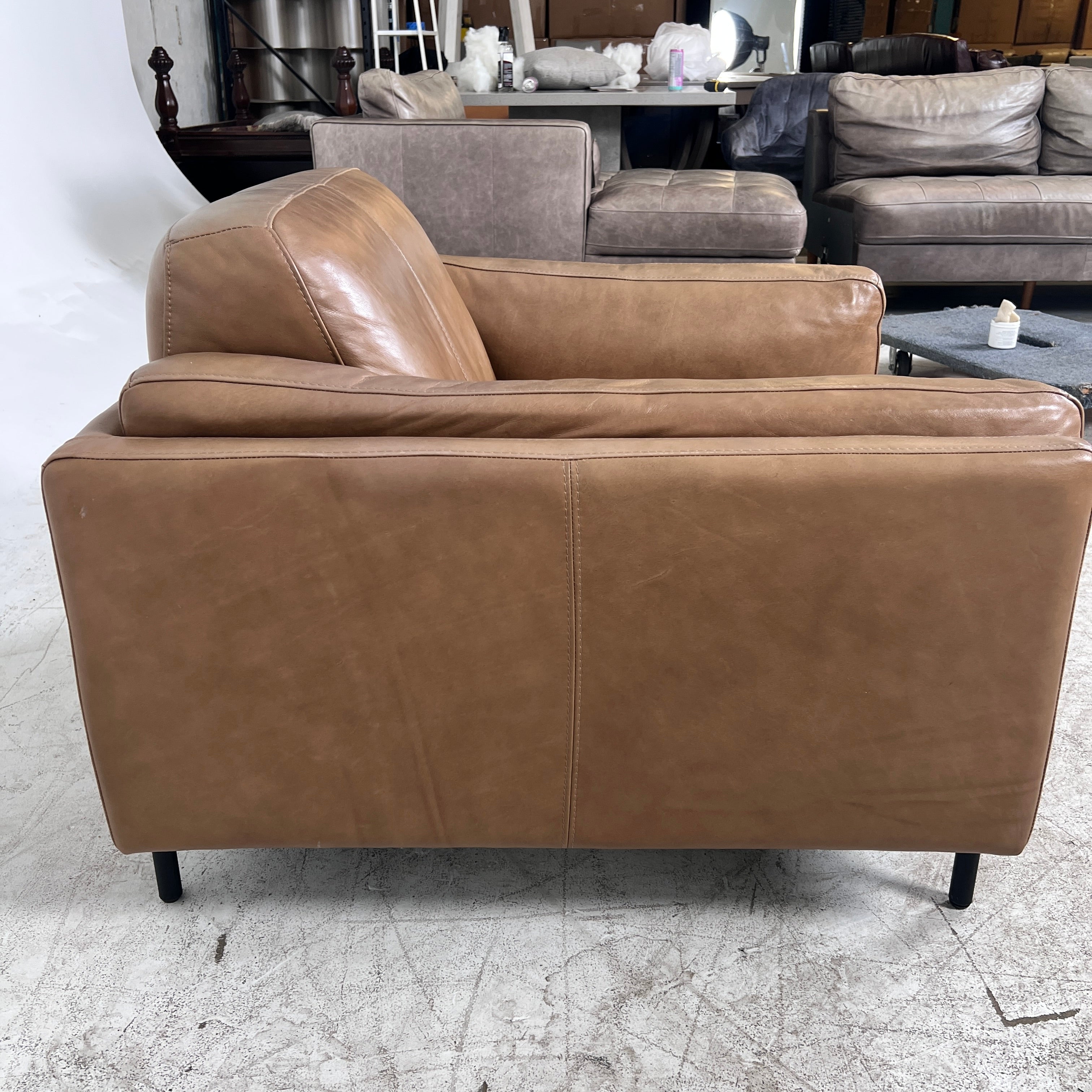 Urban Barn Renfrew leather Chair. Single armchair. Delivery Available