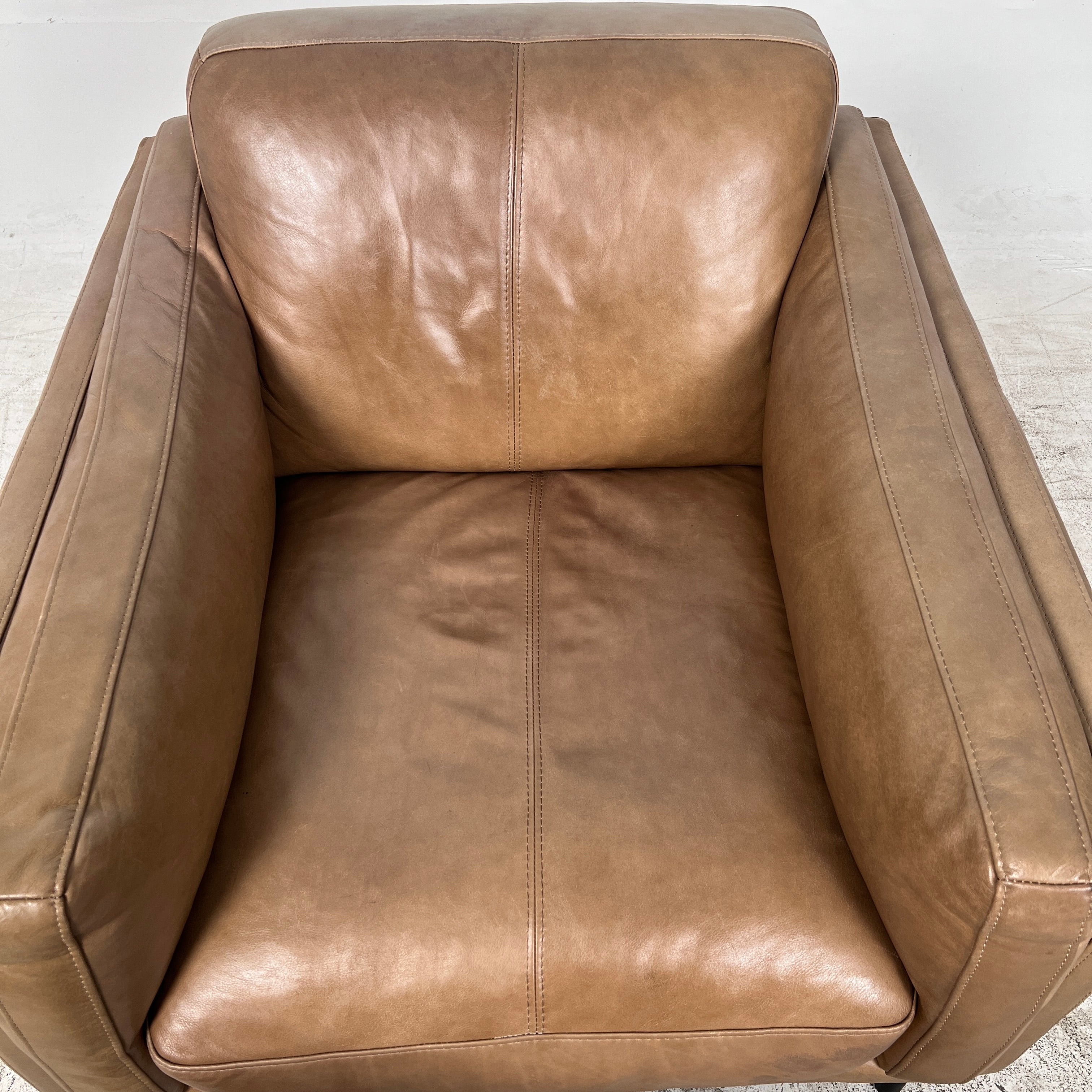Urban Barn Renfrew leather Chair. Single armchair. Delivery Available