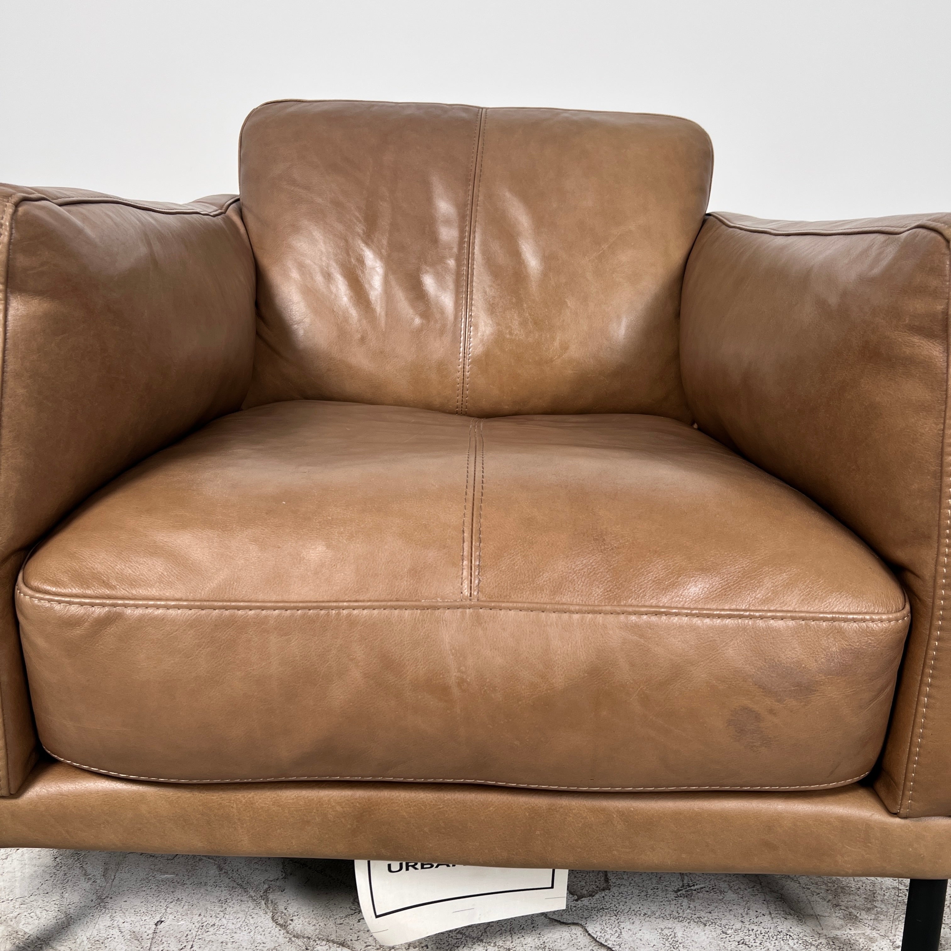 Urban Barn Renfrew leather Chair. Single armchair. Delivery Available