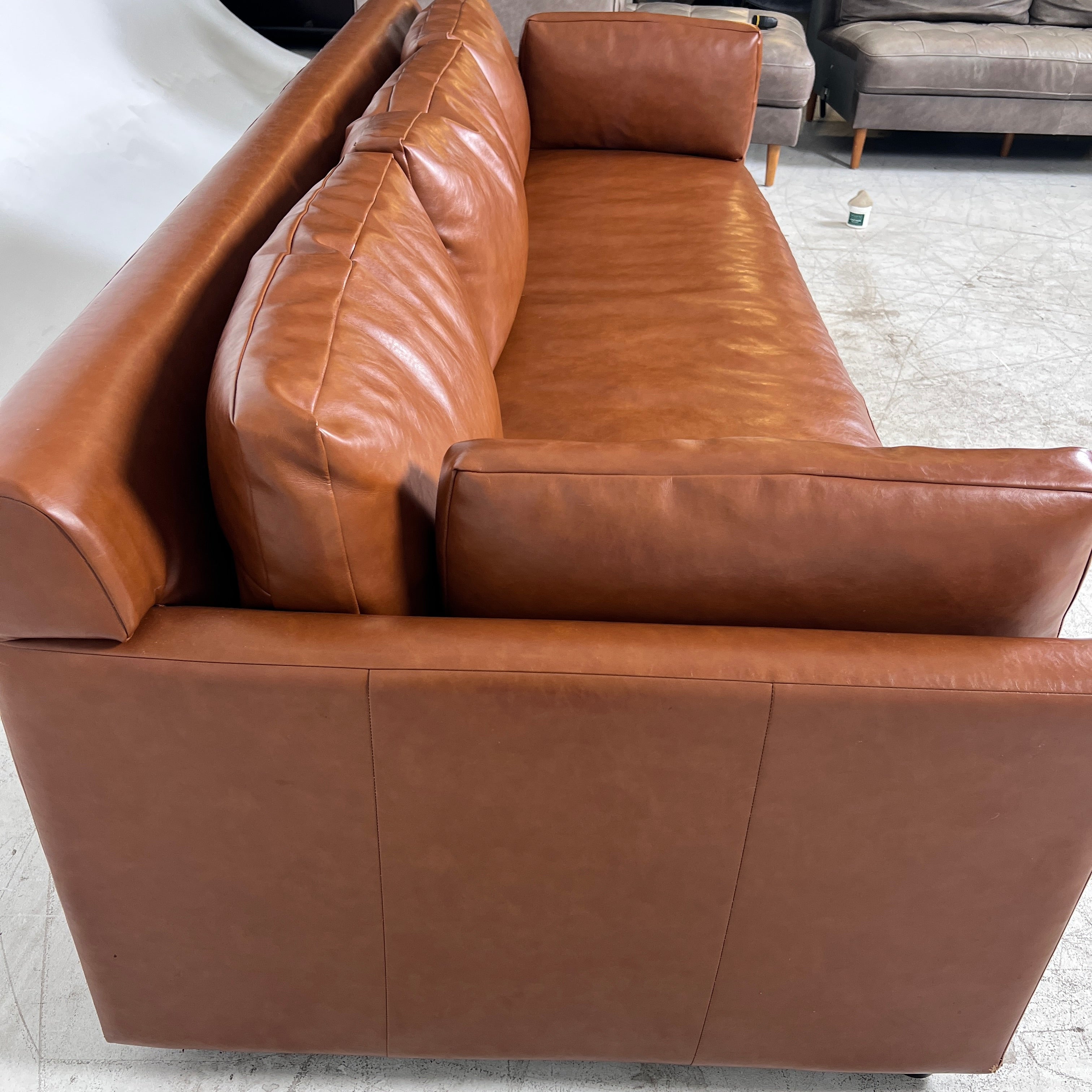 West Elm Harmony 92" sofa. High End leather Couch. Delivery available