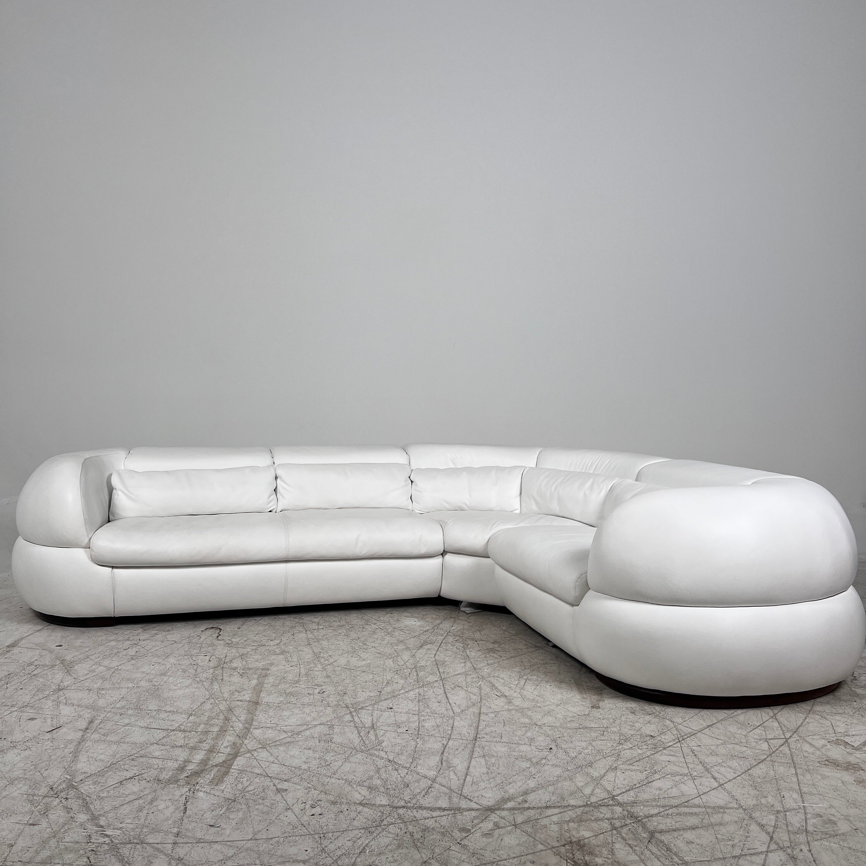 Kelvin Giormani Leather Sectional. White L shaped sofa couch. Delivery available