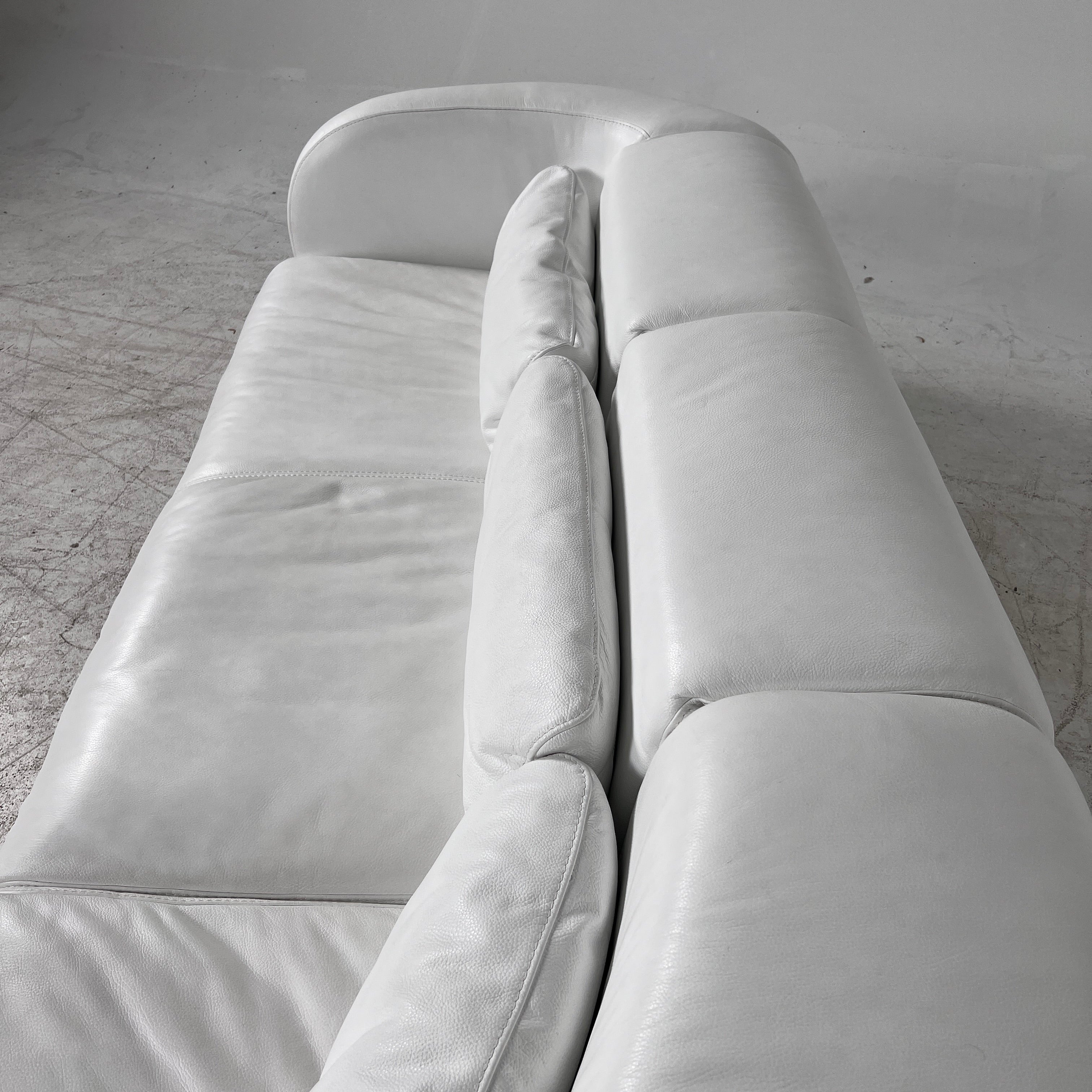 Kelvin Giormani Leather Sectional. White L shaped sofa couch. Delivery available