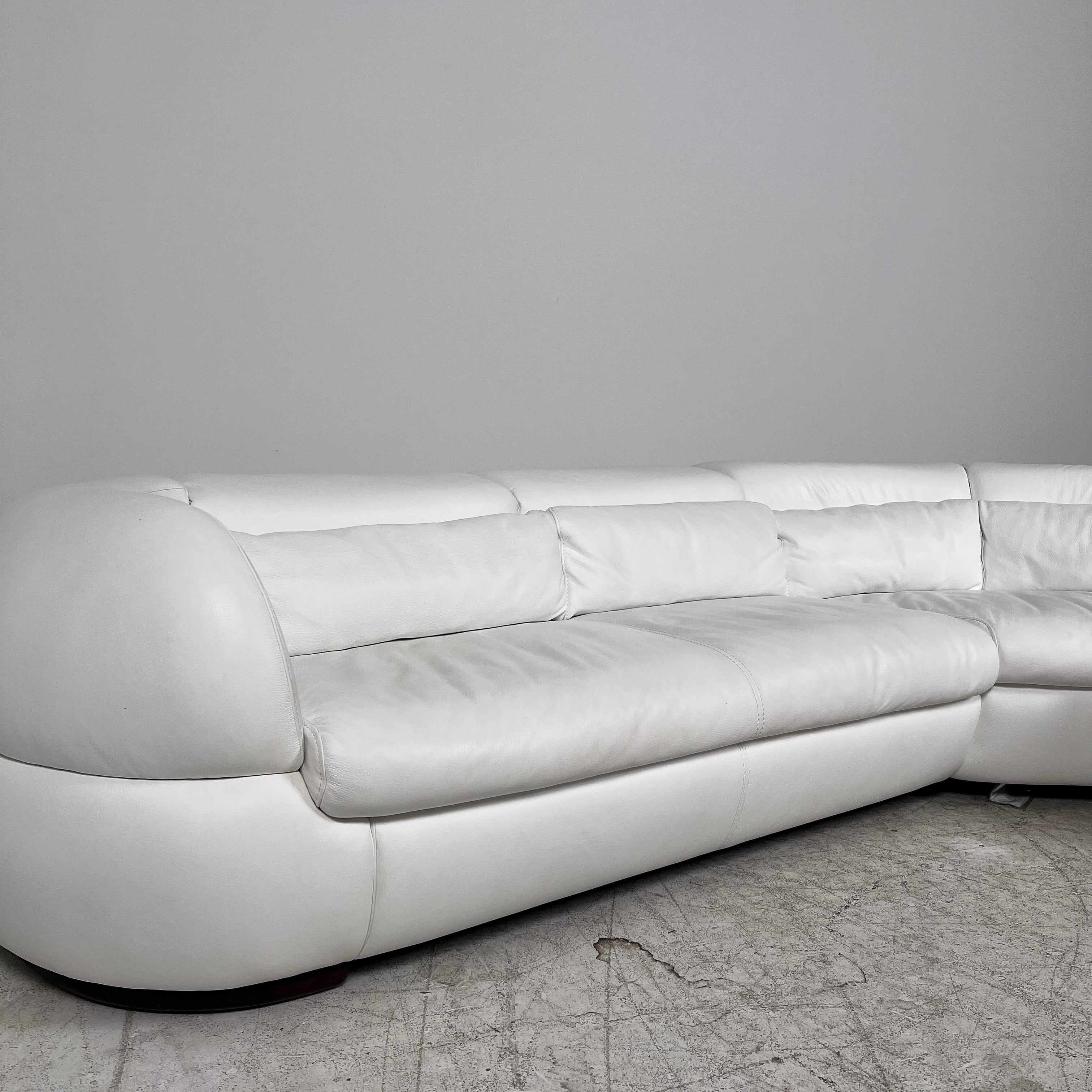 Kelvin Giormani Leather Sectional. White L shaped sofa couch. Delivery available