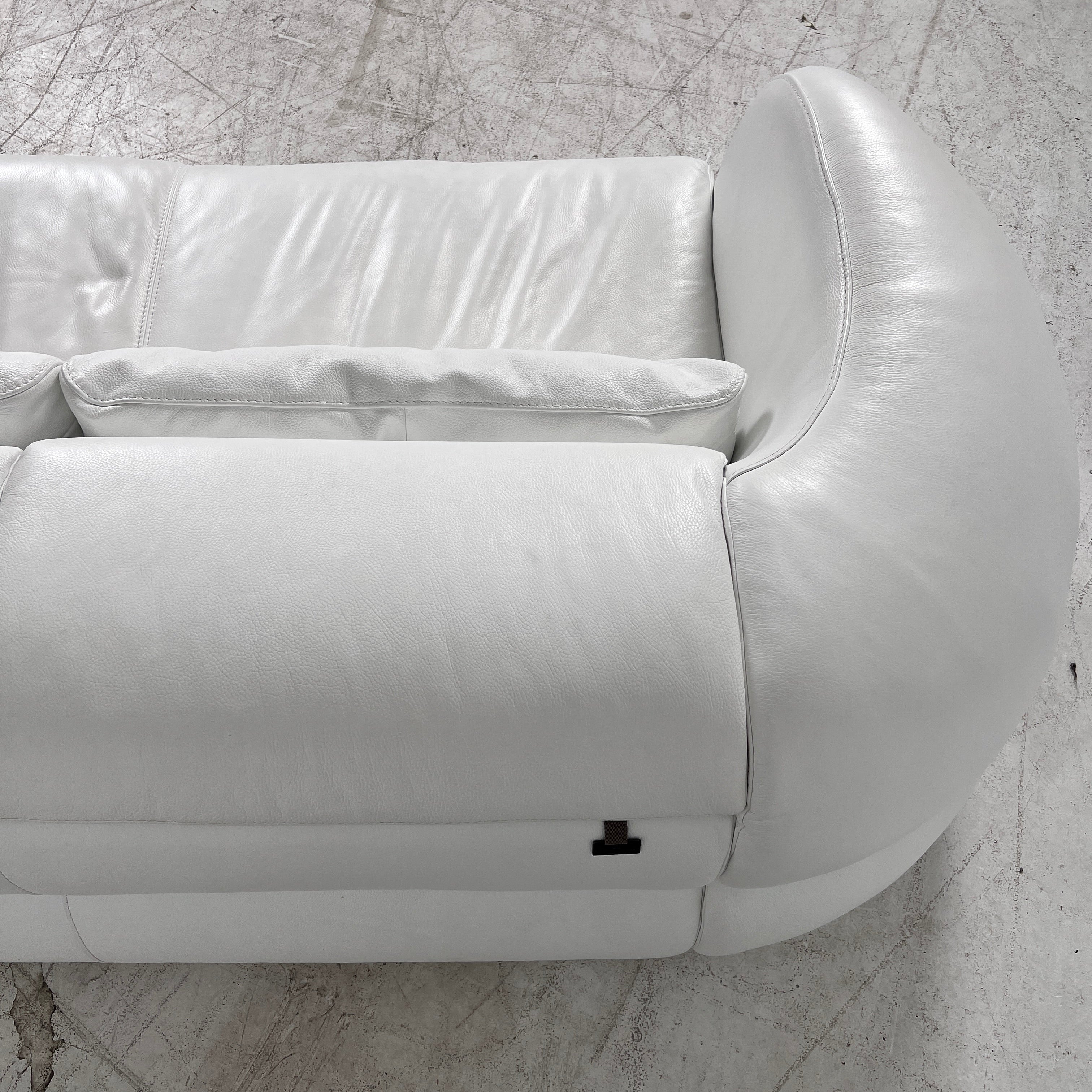 Kelvin Giormani Leather Sectional. White L shaped sofa couch. Delivery available