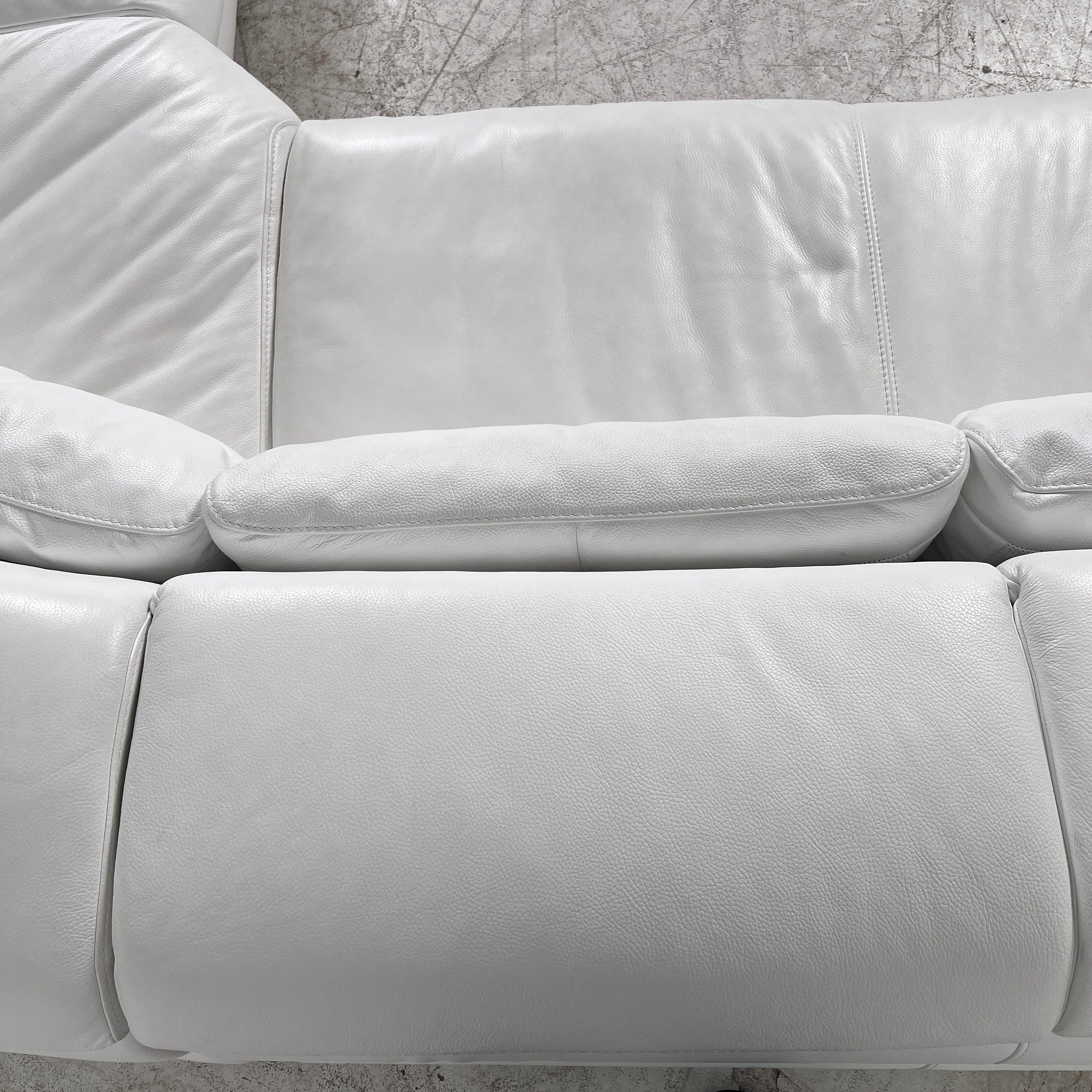 Kelvin Giormani Leather Sectional. White L shaped sofa couch. Delivery available