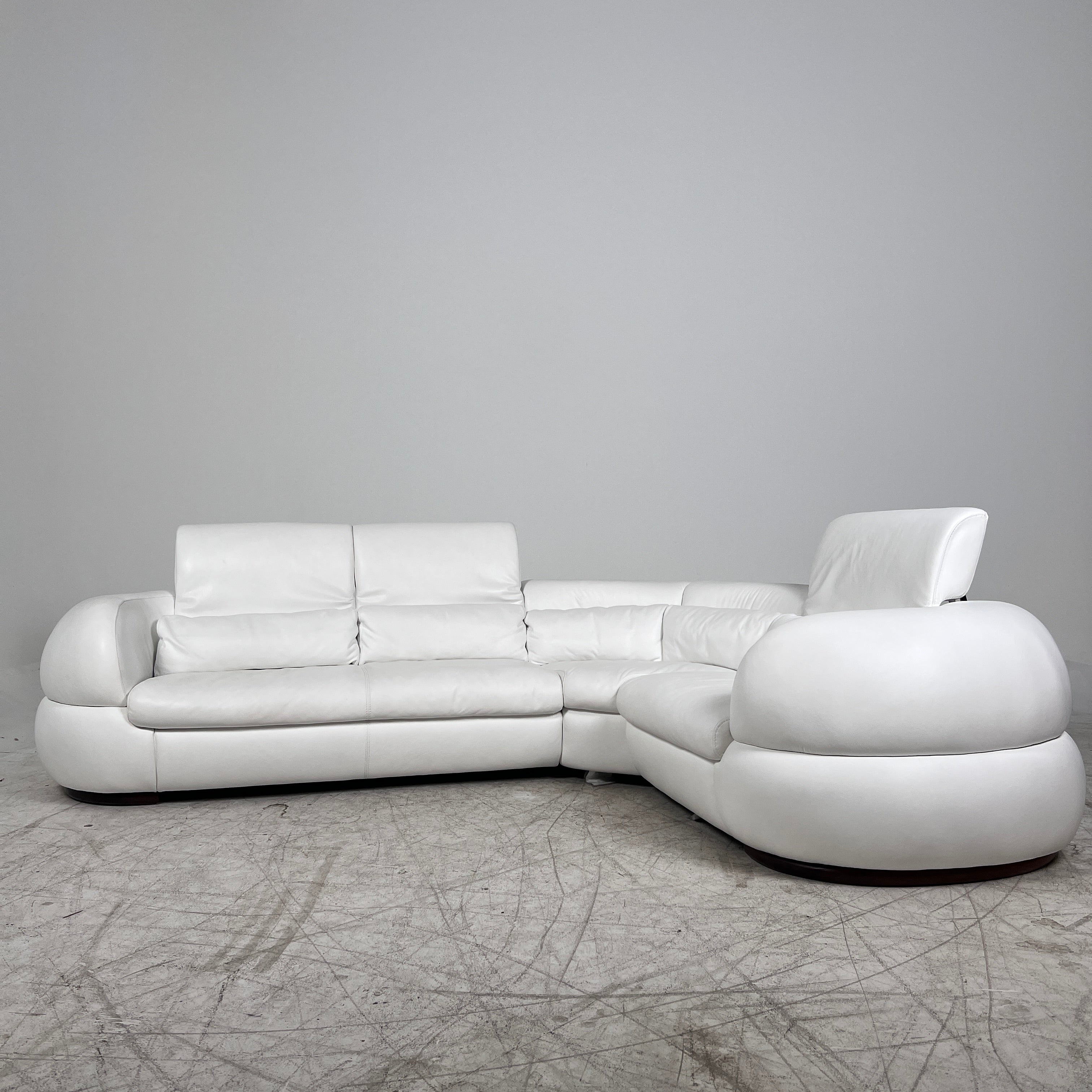 Kelvin Giormani Leather Sectional. White L shaped sofa couch. Delivery available