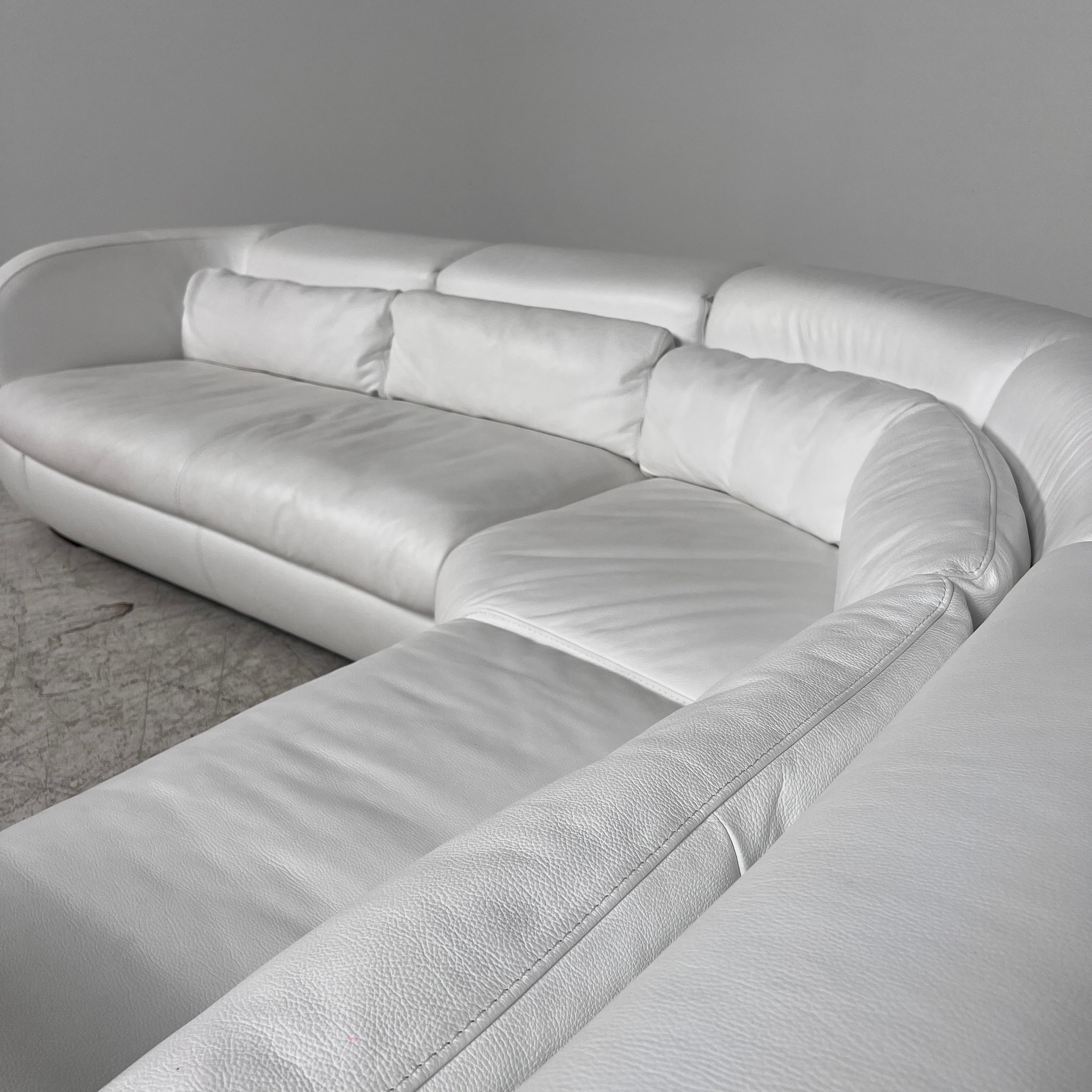 Kelvin Giormani Leather Sectional. White L shaped sofa couch. Delivery available