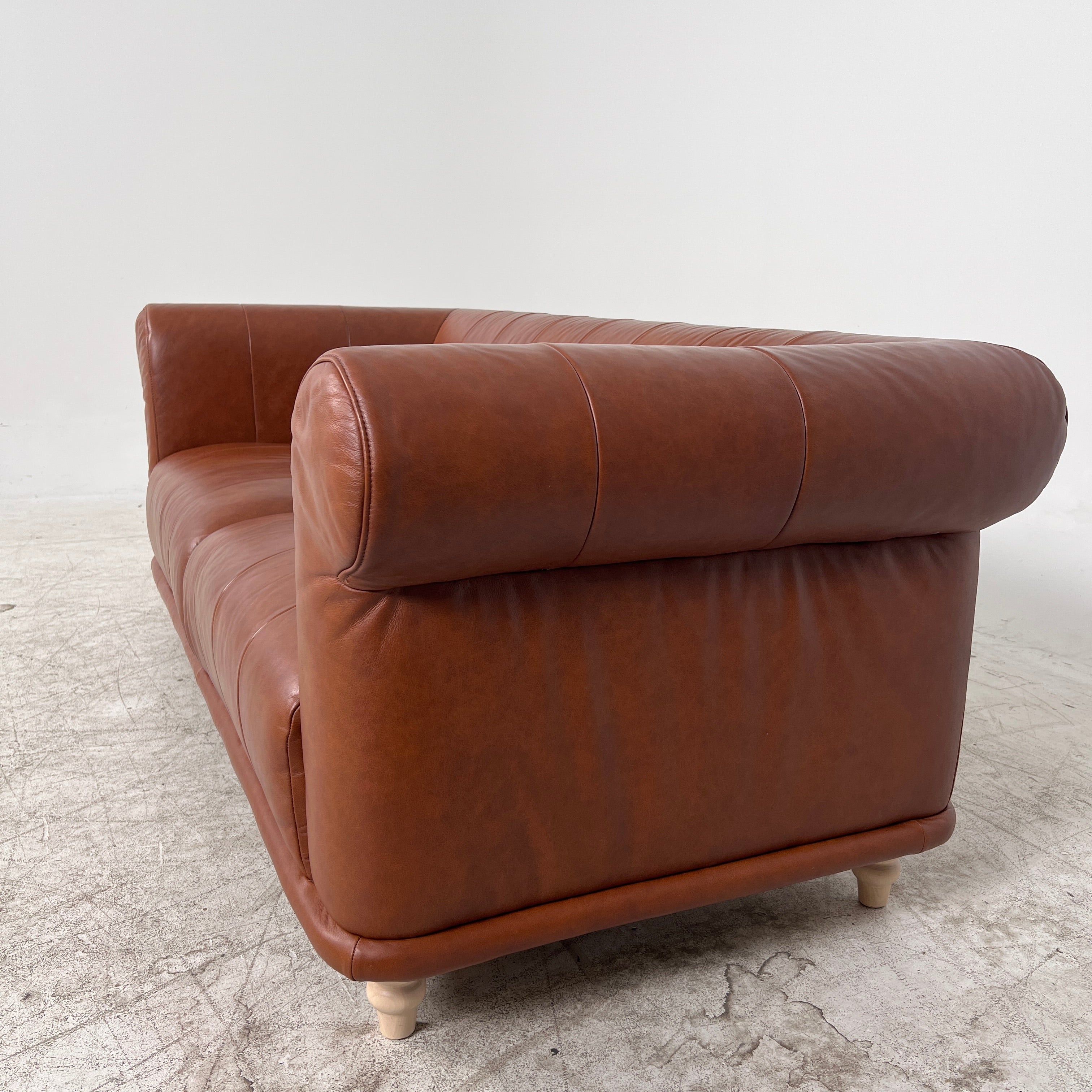 Ikea ViskaFors leather sofa. Cognac sofa couch. Delivery available