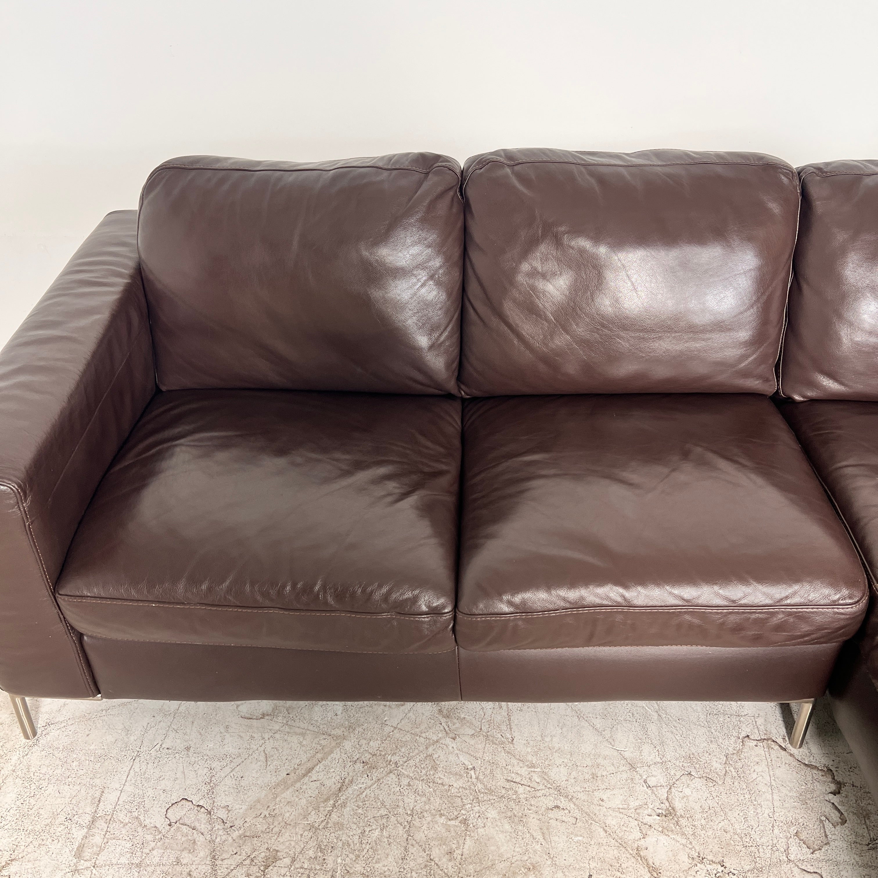 ItalSofa leather Sectional. Brown L shaped sofa couch. Delivery available
