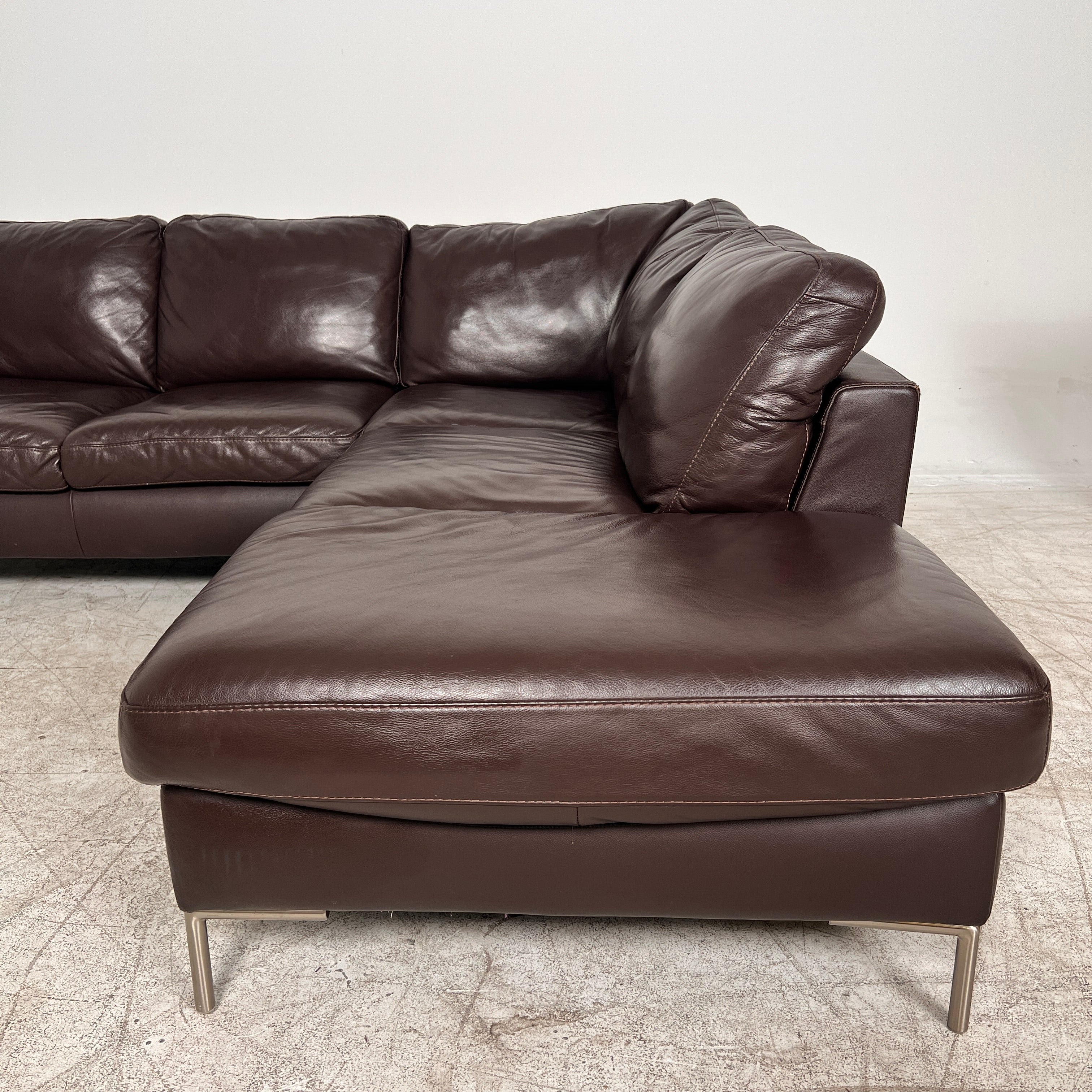 ItalSofa leather Sectional. Brown L shaped sofa couch. Delivery available