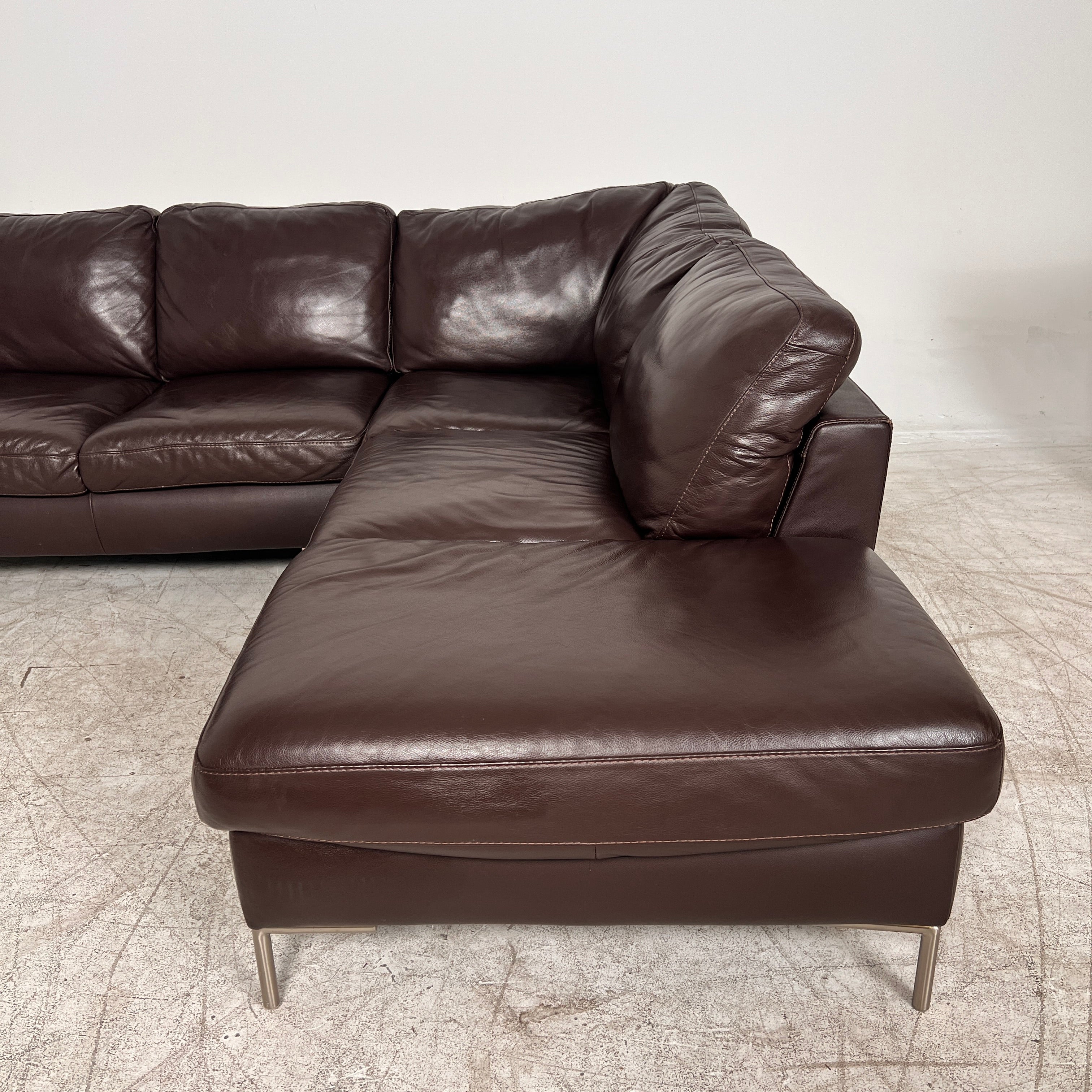 ItalSofa leather Sectional. Brown L shaped sofa couch. Delivery available