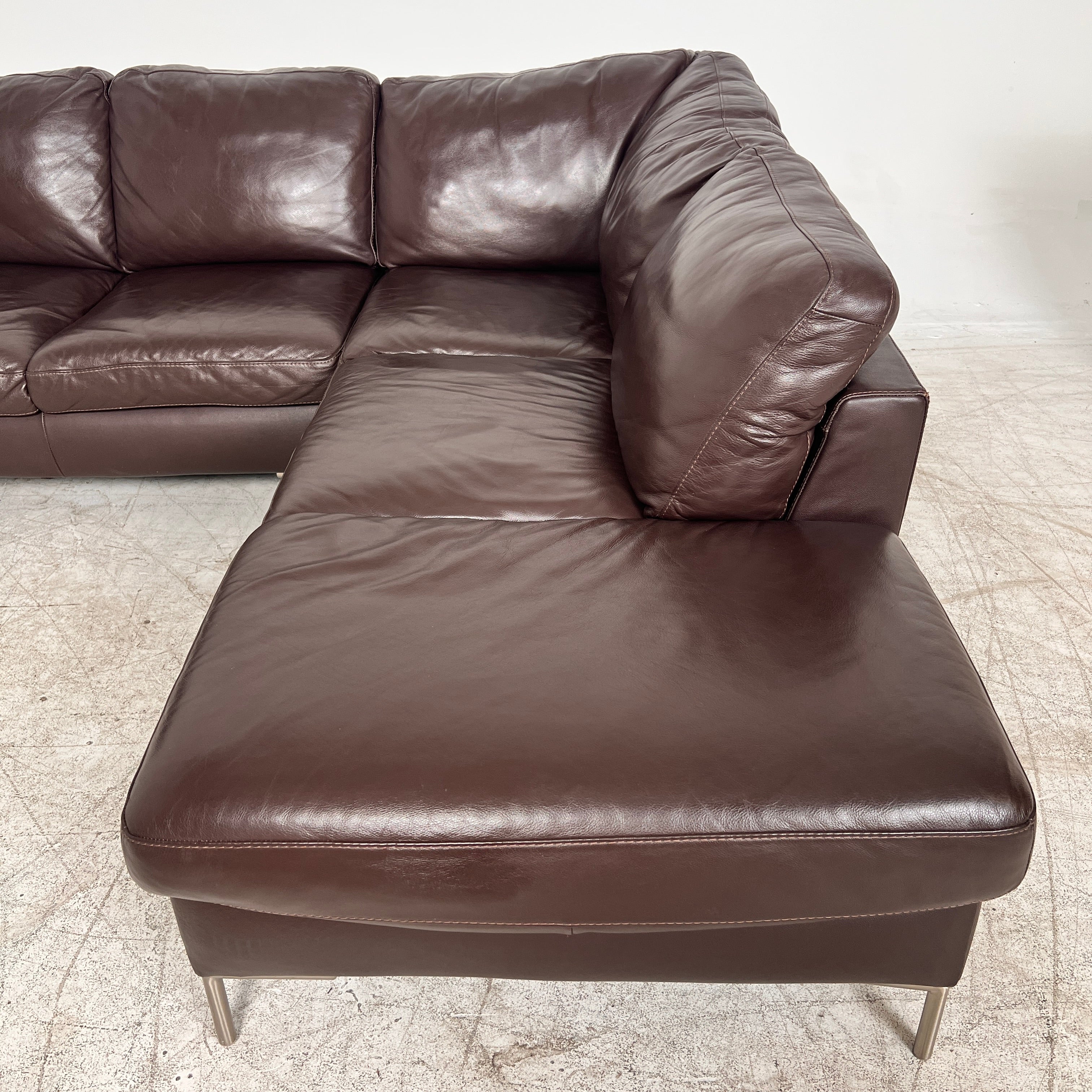 ItalSofa leather Sectional. Brown L shaped sofa couch. Delivery available