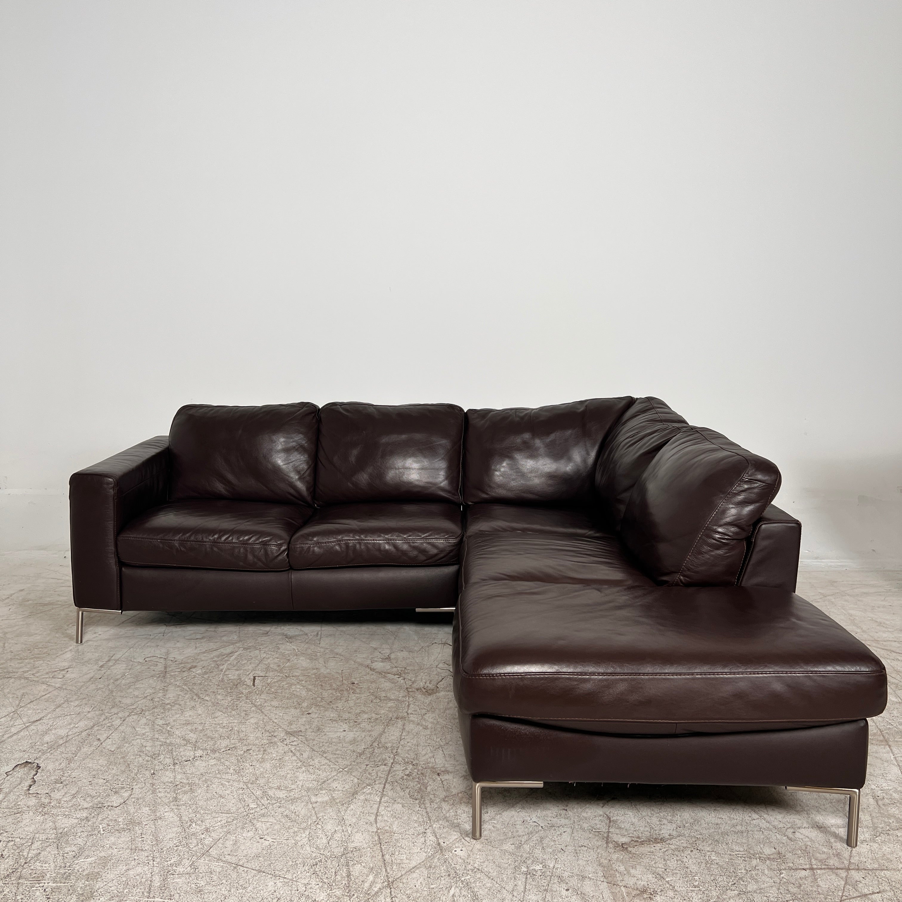 ItalSofa leather Sectional. Brown L shaped sofa couch. Delivery available