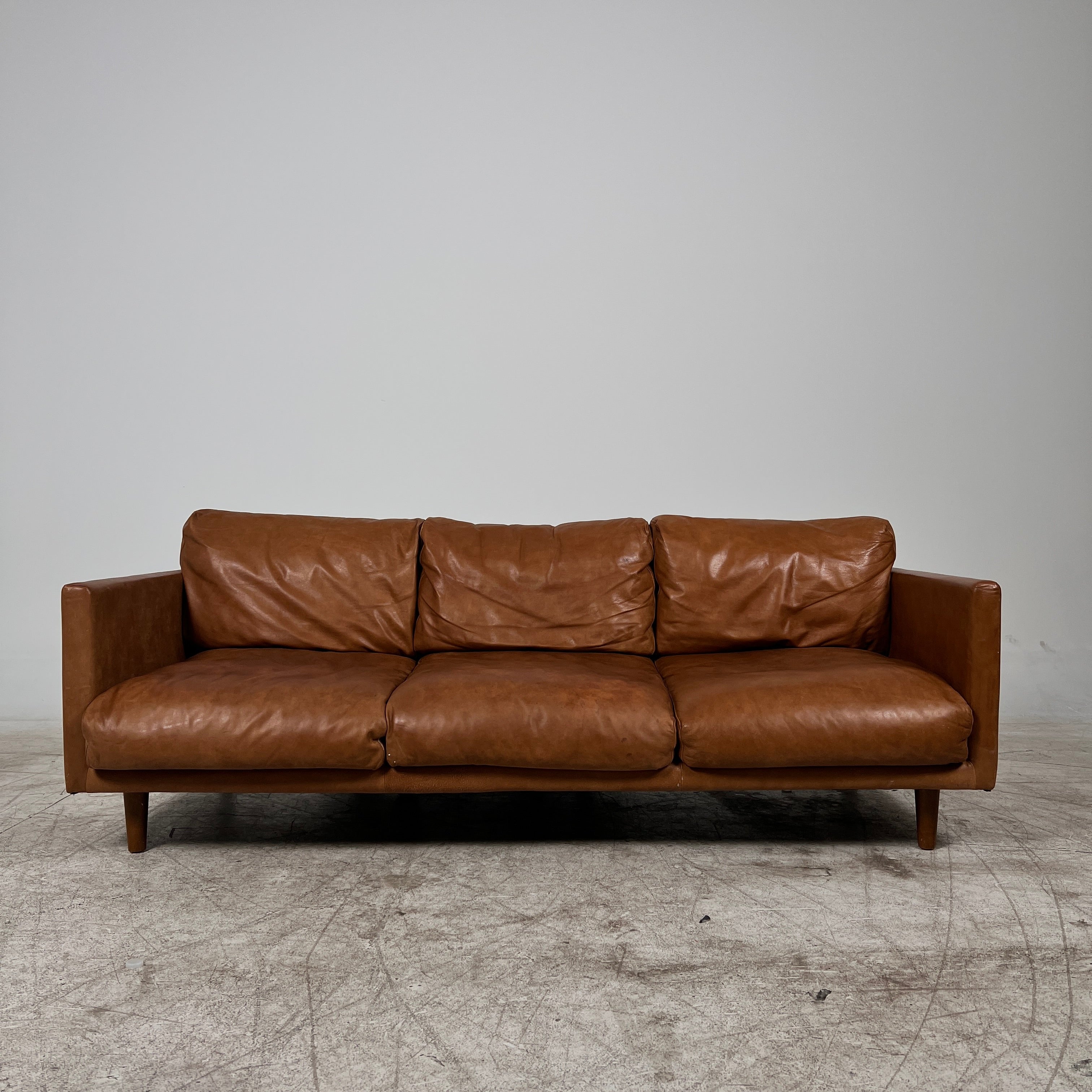 Article Nirvana 3 seater Sofa couch. Down filled MCM leather couch. delivery available