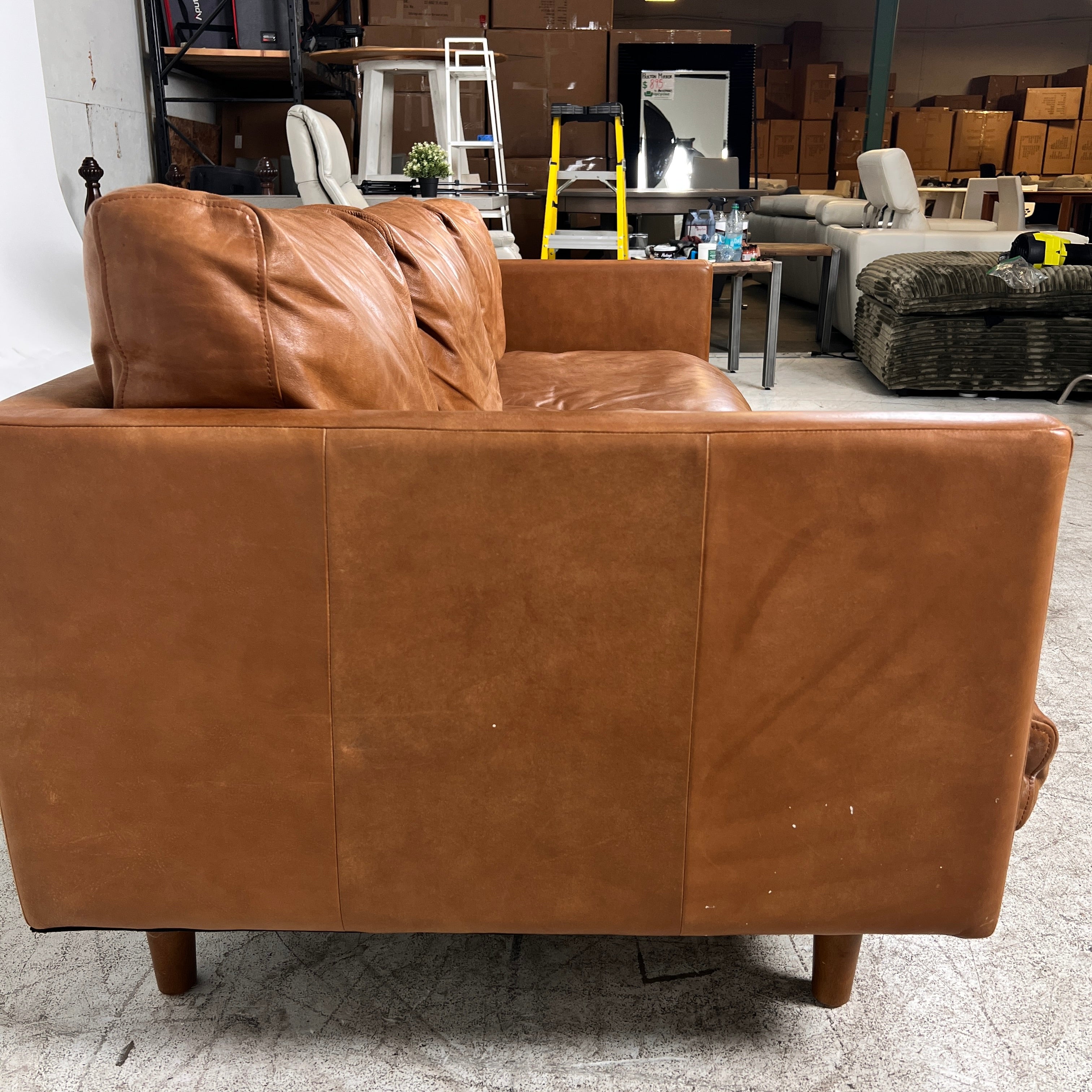 Article Nirvana 3 seater Sofa couch. Down filled MCM leather couch. delivery available
