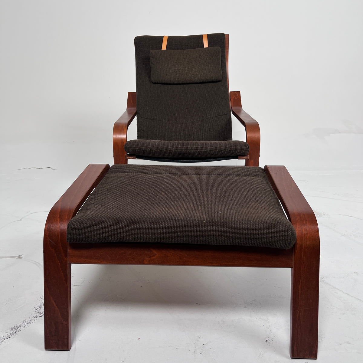 Ikea Poang Chair + ottoman. Wood and Fabric chair. Delivery available
