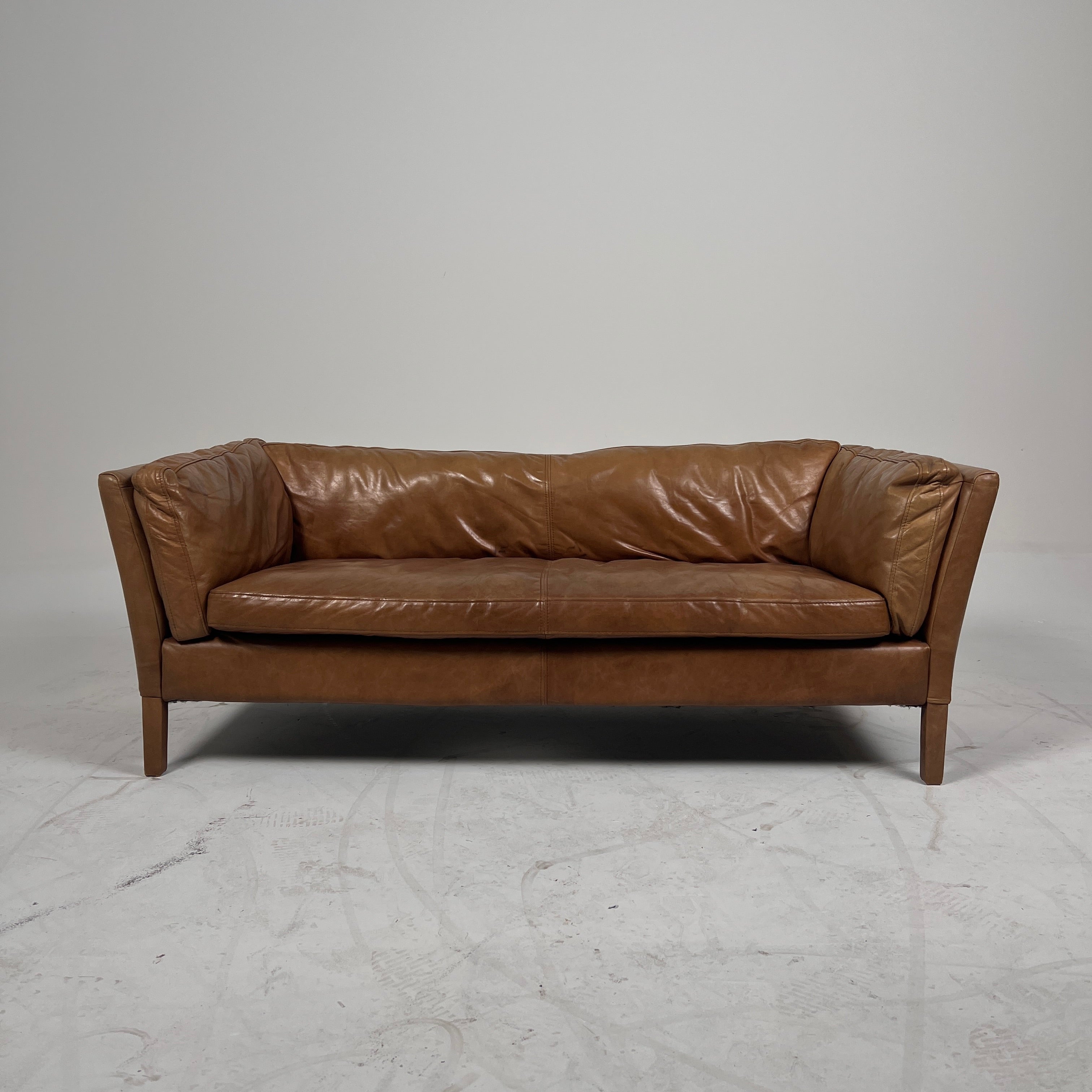 Restoration Hardware Sorensen leather Sofa. Rh leather loveseat. Delivery available