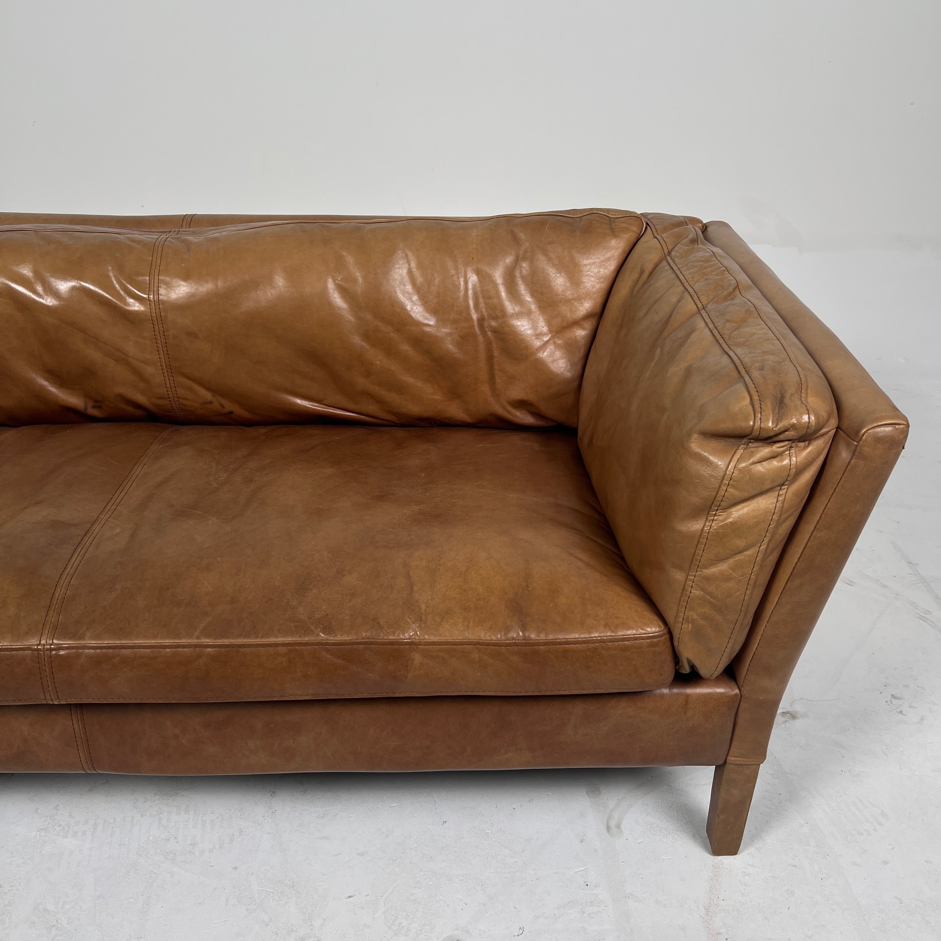 Restoration Hardware Sorensen leather Sofa. Rh leather loveseat. Delivery available