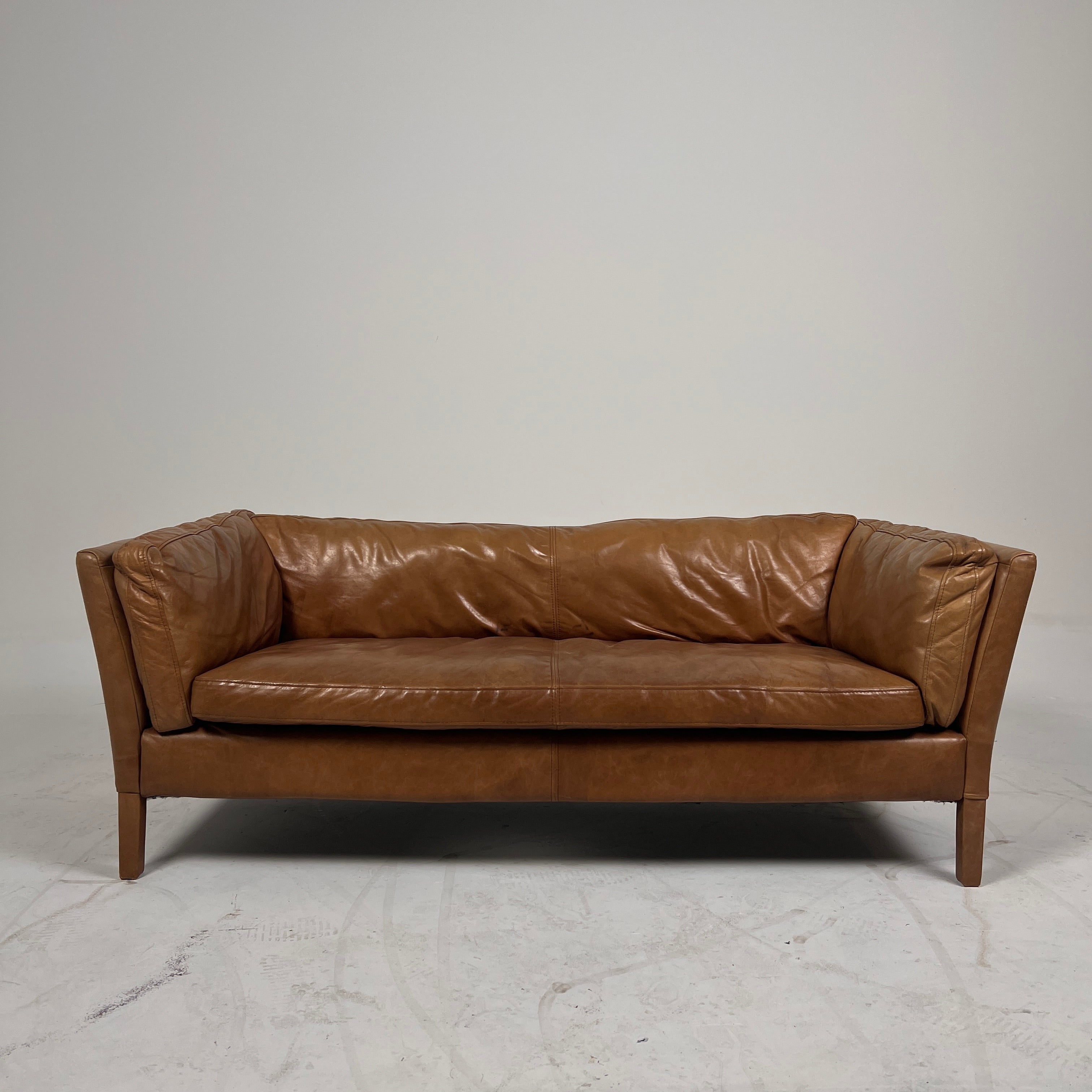 Restoration Hardware Sorensen leather Sofa. Rh leather loveseat. Delivery available