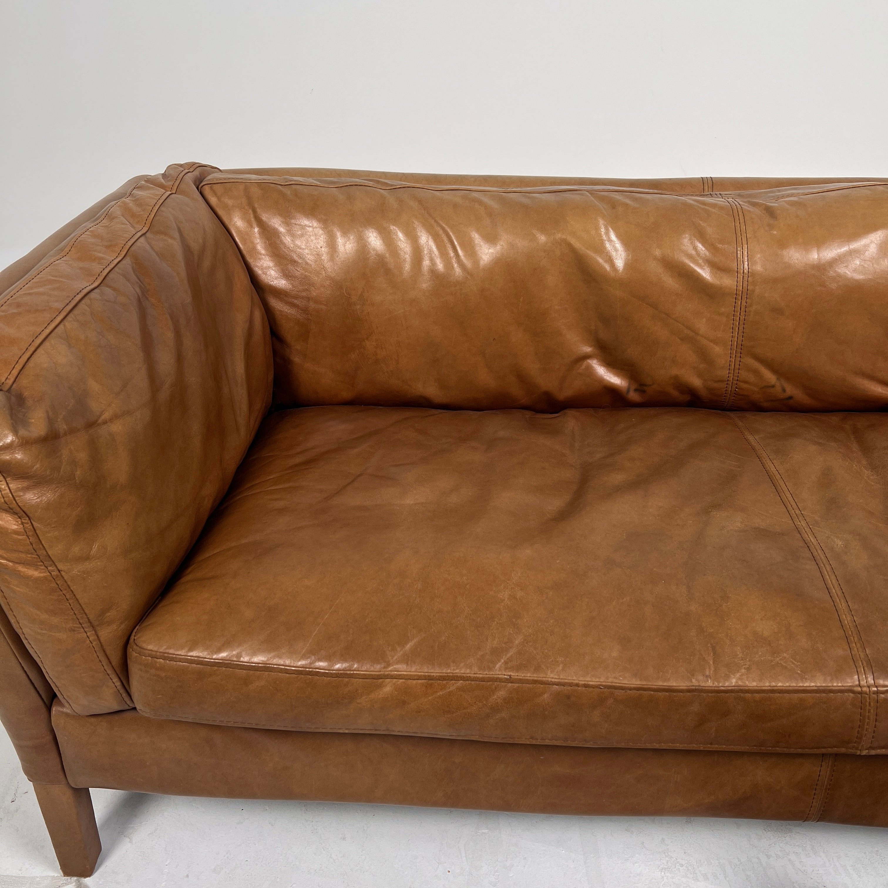 Restoration Hardware Sorensen leather Sofa. Rh leather loveseat. Delivery available
