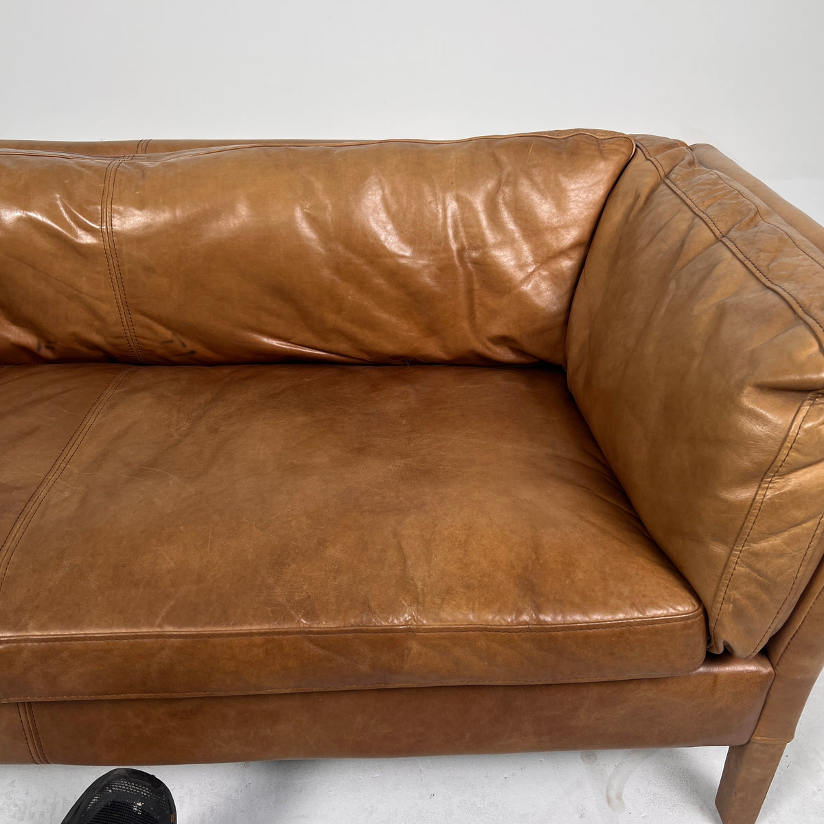 Restoration Hardware Sorensen leather Sofa. Rh leather loveseat. Delivery available