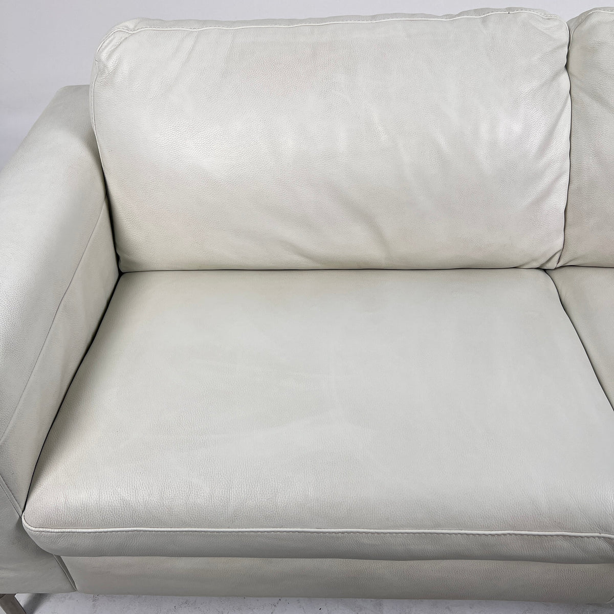 Natuzzi Editions Leather Sofa. White 3 seater Italian couch. delivery available