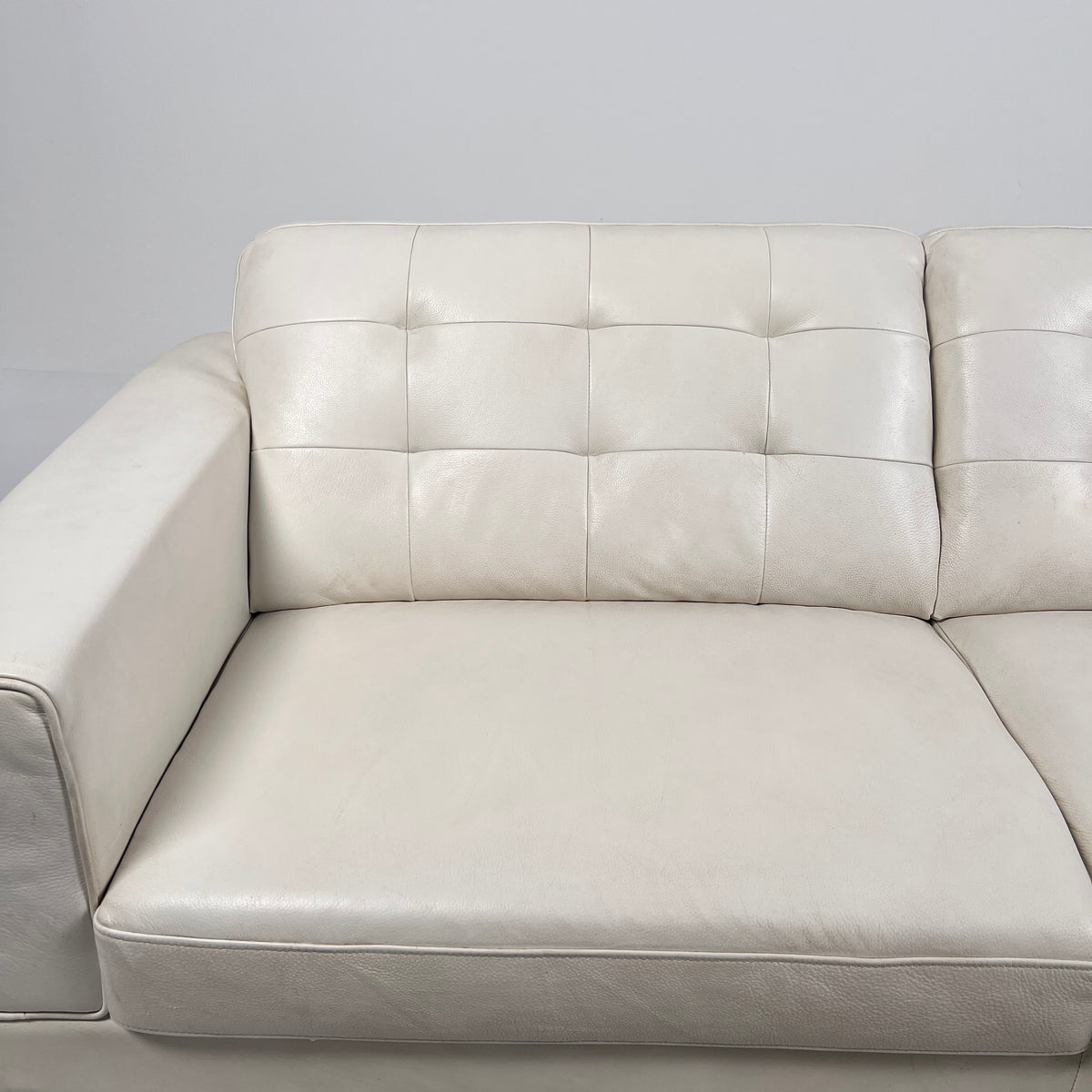 Scan Design leather loveseat. white sofa. Delivery available