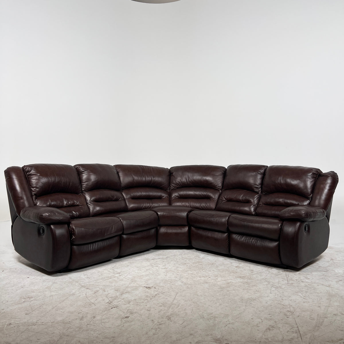 Brown Leather manual recliner. Modular Corner sofa couch. Delivery available