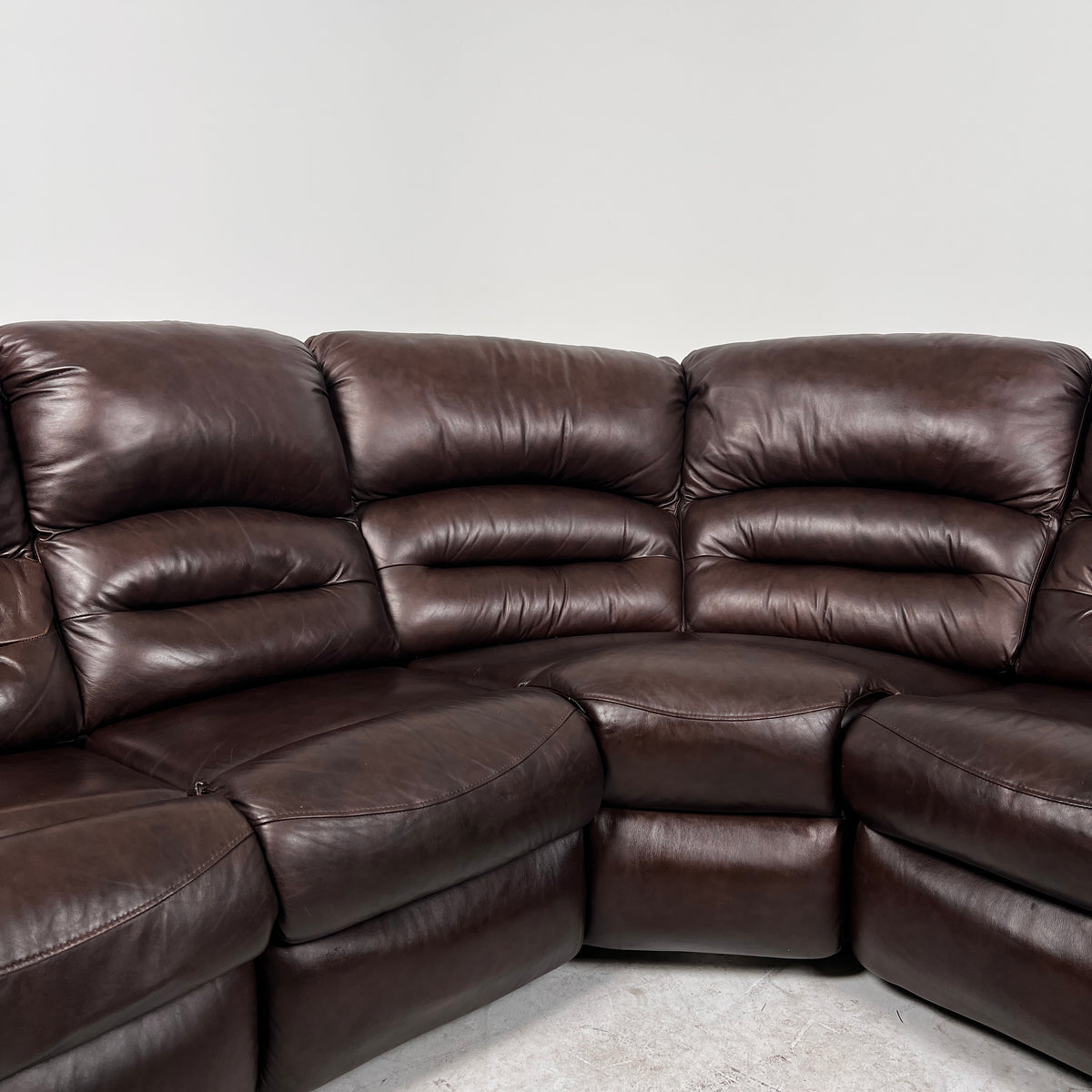 Brown Leather manual recliner. Modular Corner sofa couch. Delivery available