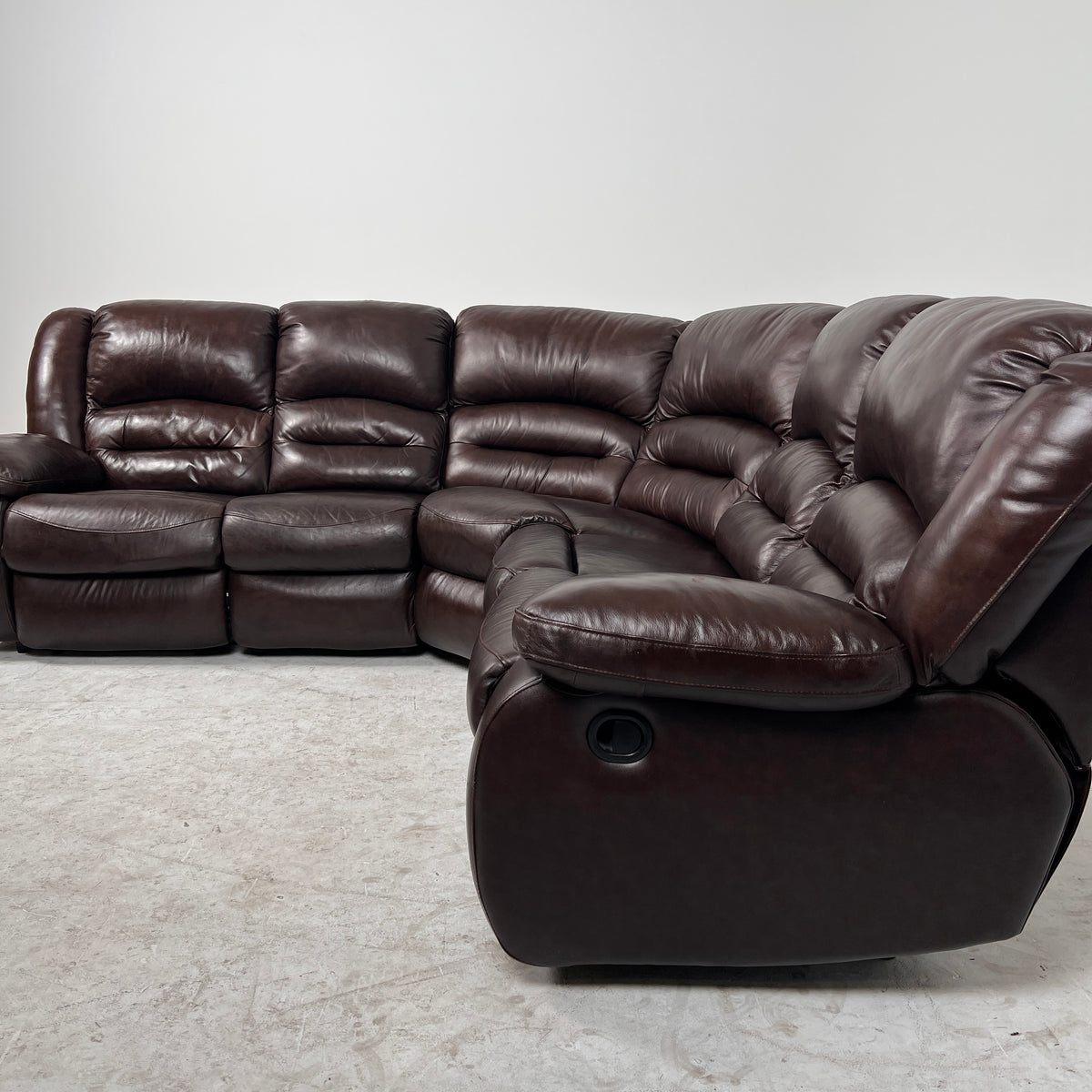 Brown Leather manual recliner. Modular Corner sofa couch. Delivery available