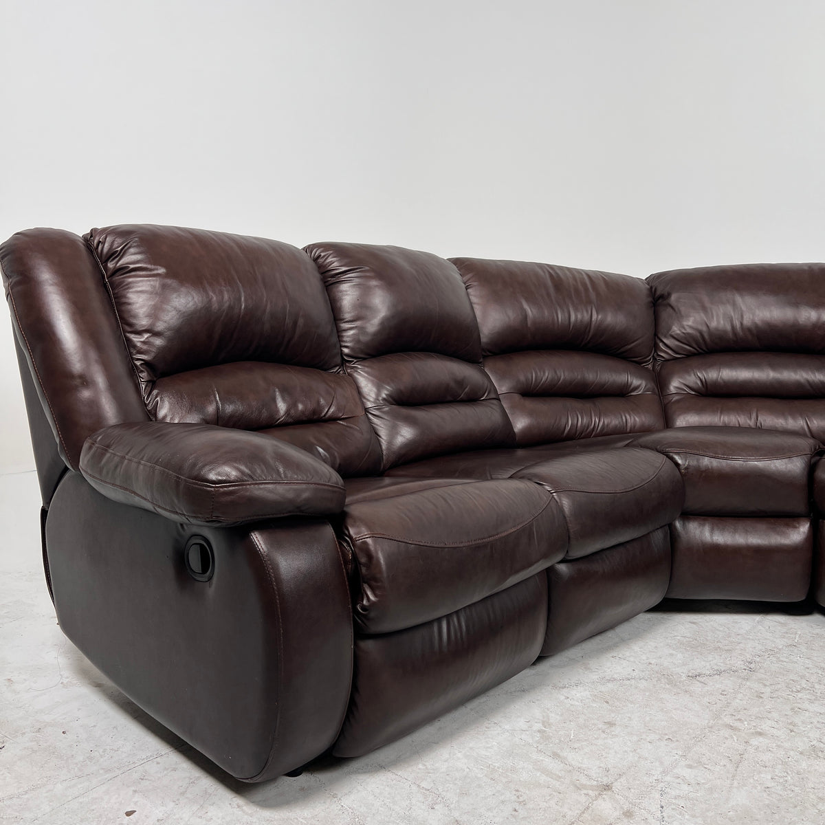 Brown Leather manual recliner. Modular Corner sofa couch. Delivery available