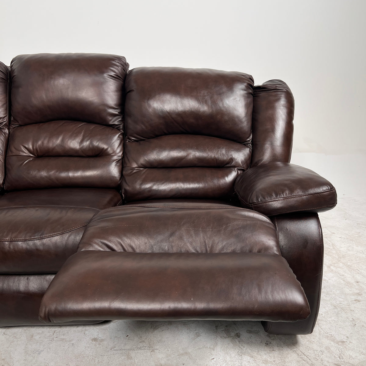 Brown Leather manual recliner. Modular Corner sofa couch. Delivery available