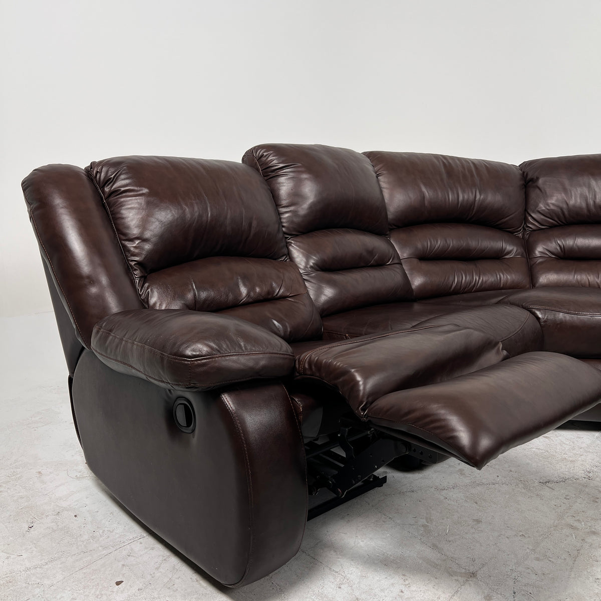 Brown Leather manual recliner. Modular Corner sofa couch. Delivery available