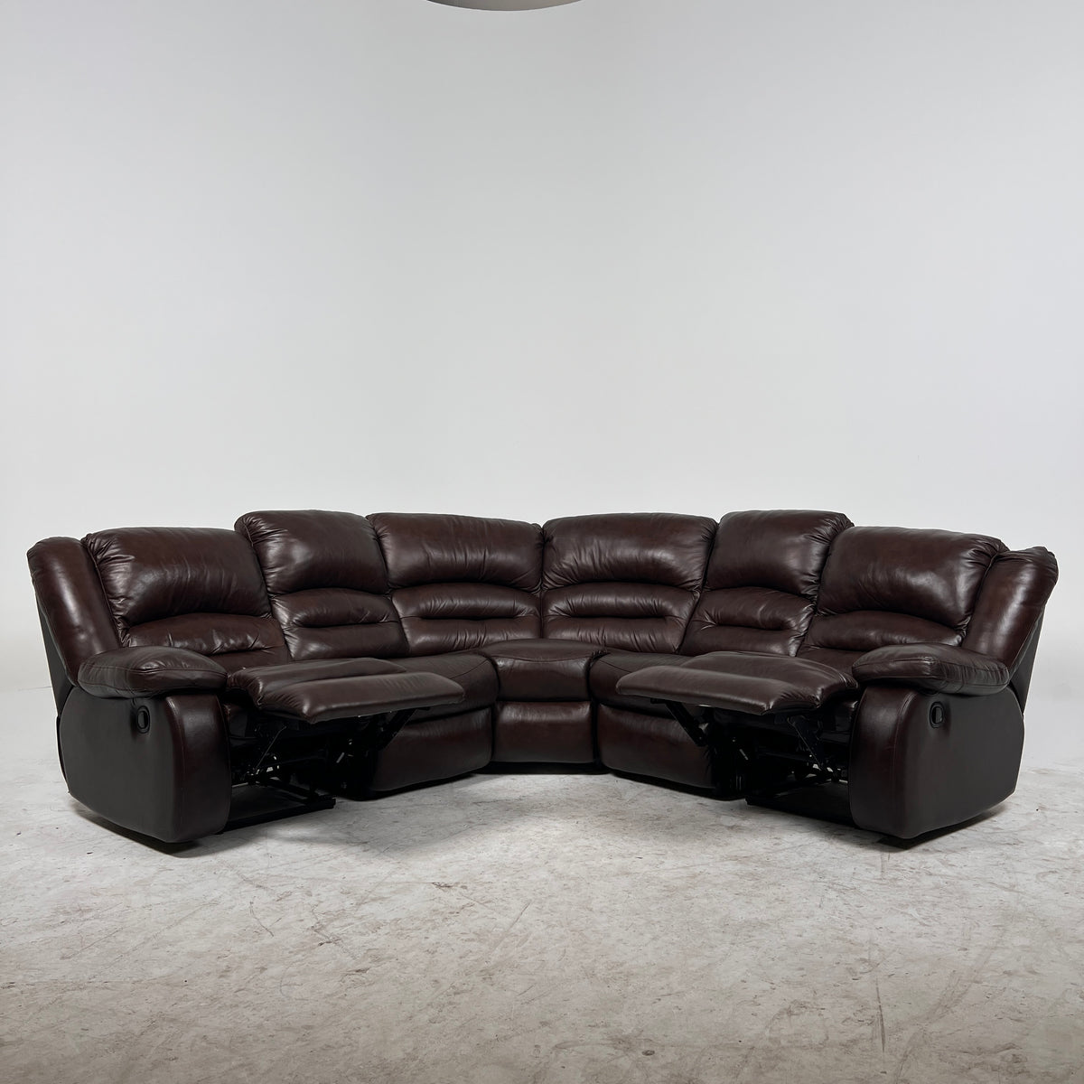 Brown Leather manual recliner. Modular Corner sofa couch. Delivery available