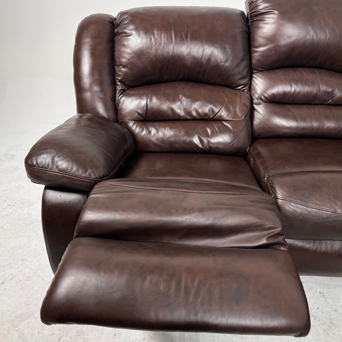 Brown Leather manual recliner. Modular Corner sofa couch. Delivery available