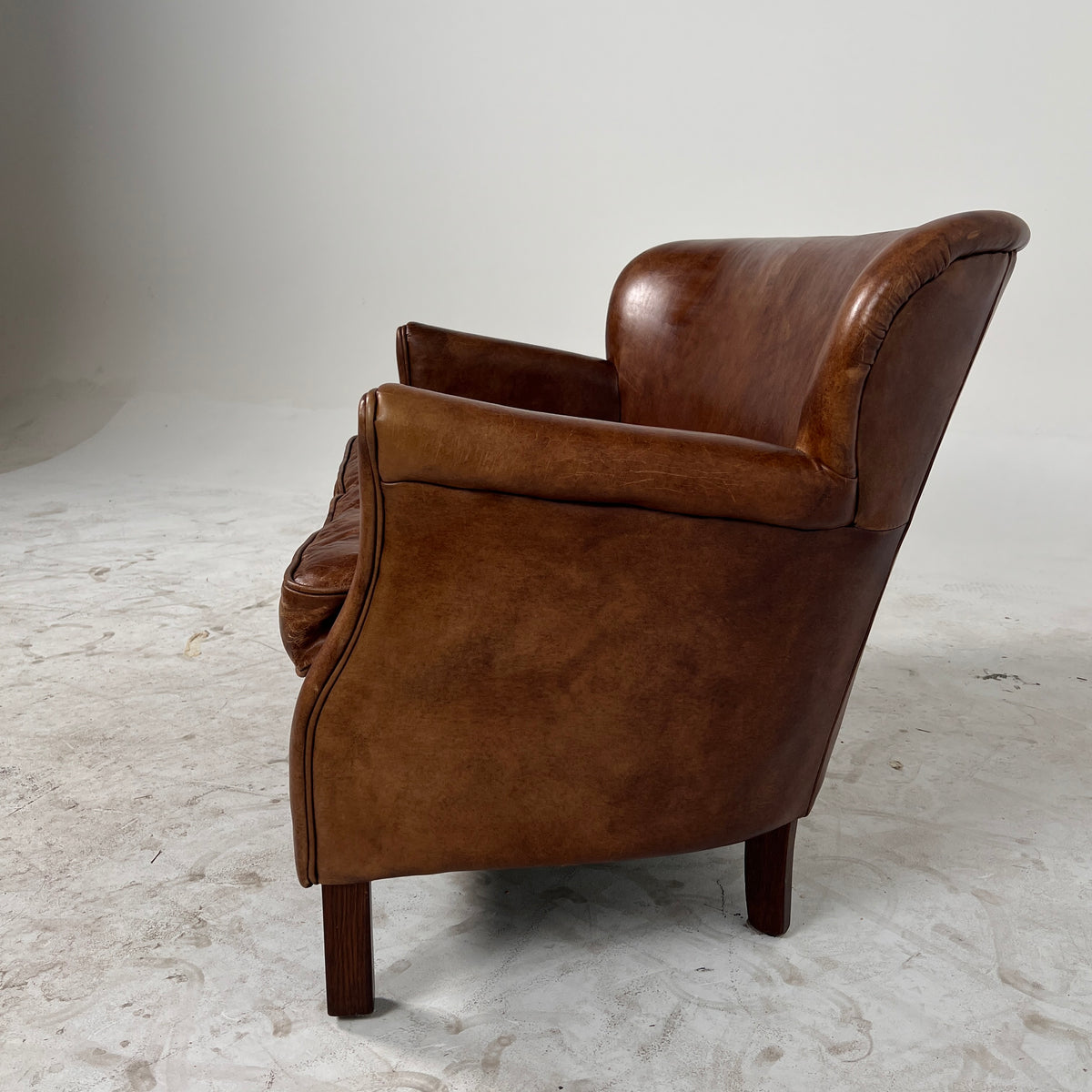 Baby Restoration Hardware sofa couch. Tiny leather loveseat. Delivery available