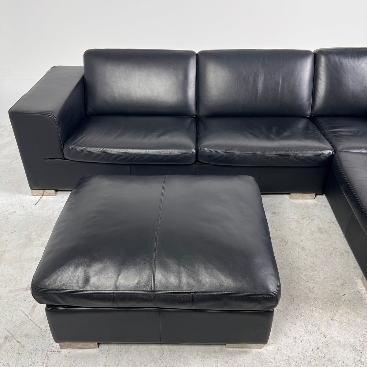 Down Filled Leather Sectional. L shaped sofa couch. Delivery available