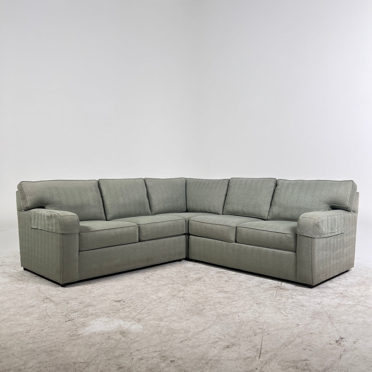 Ethan Allen Fabric Sectional. Sage Green Corner L shaped sofa couch. Delivery available