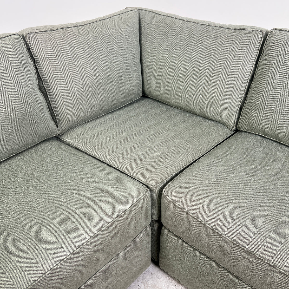 Ethan Allen Fabric Sectional. Sage Green Corner L shaped sofa couch. Delivery available