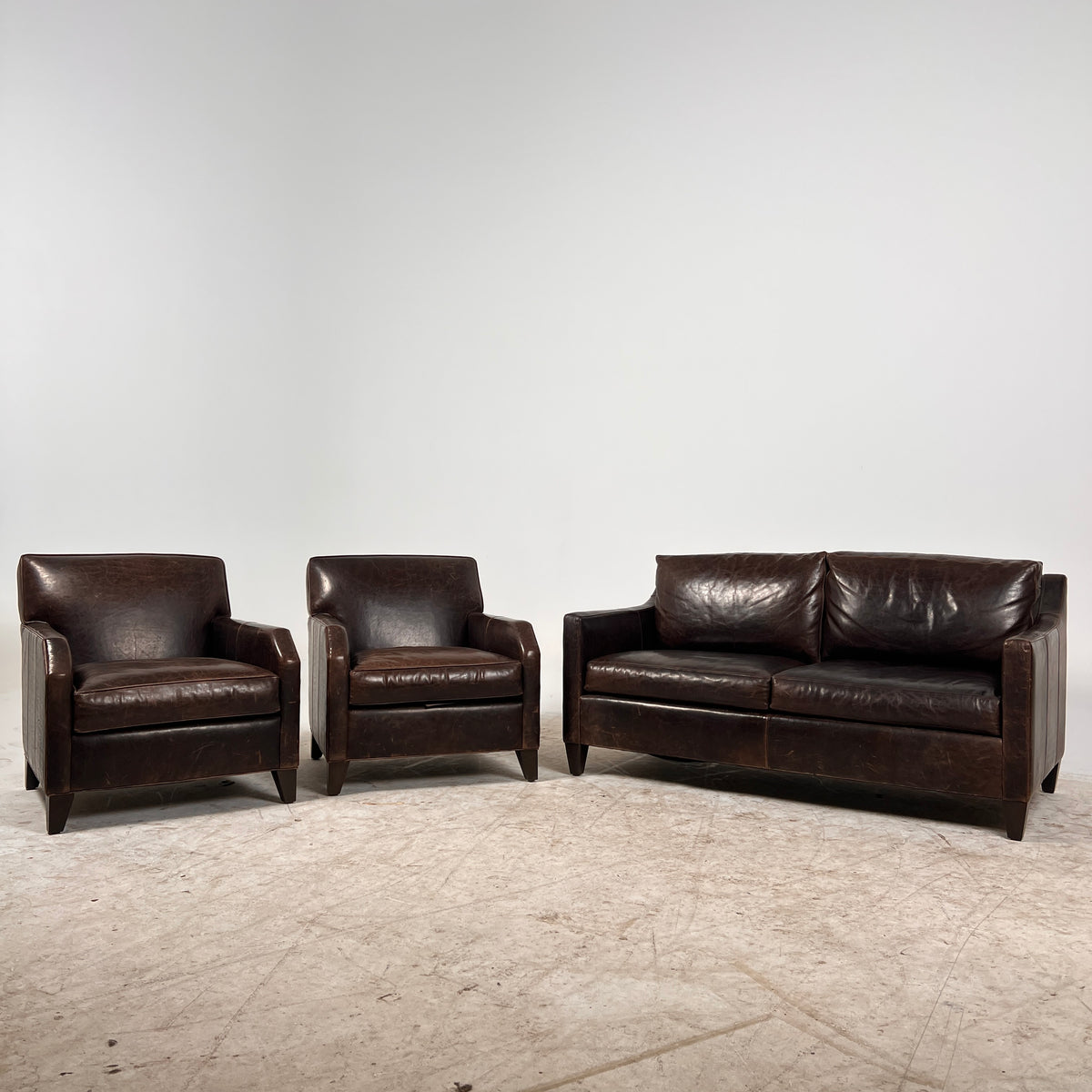 Ethan Allen Leather Sofa set. 2+1+1 Loveseat + 2 armchairs. Delivery available
