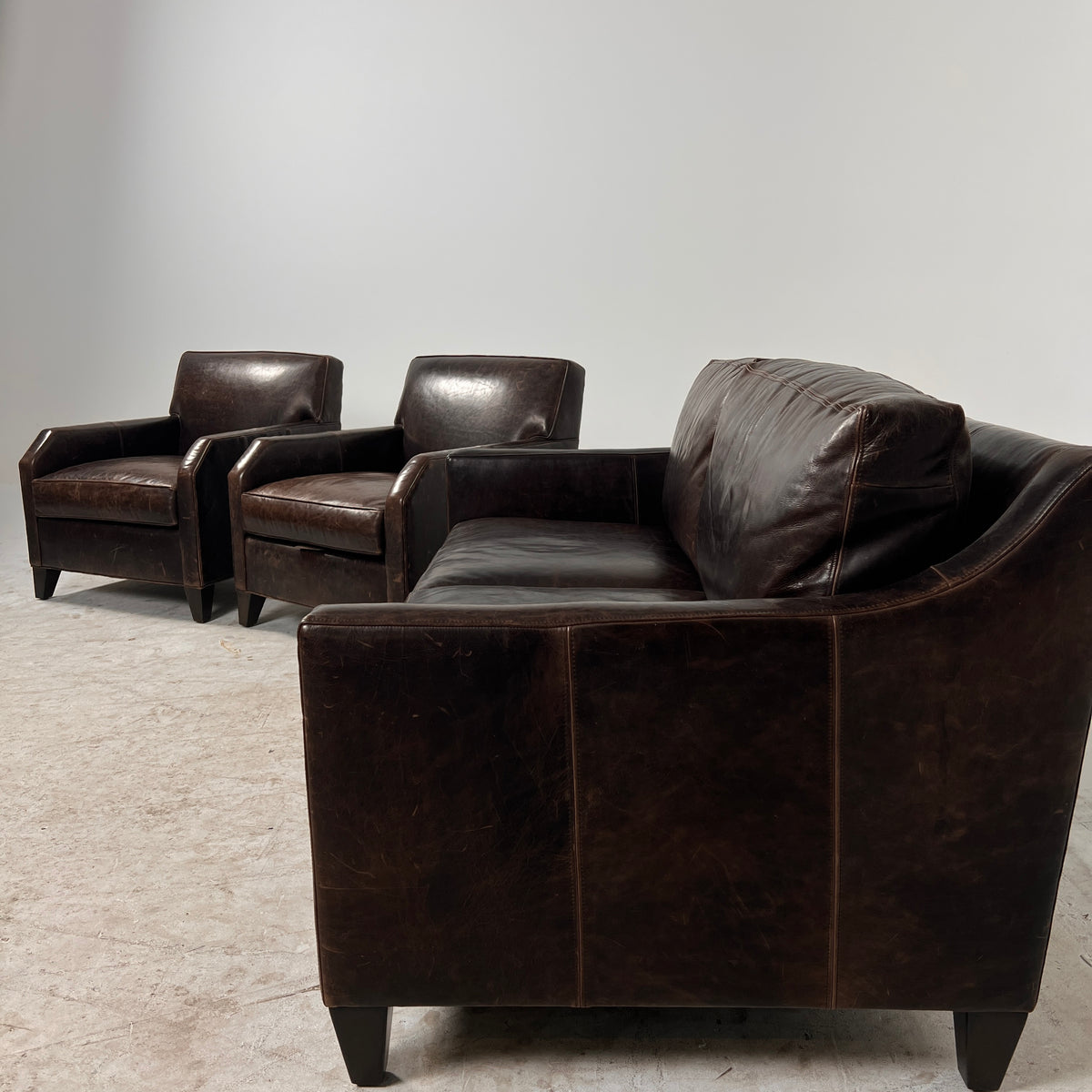 Ethan Allen Leather Sofa set. 2+1+1 Loveseat + 2 armchairs. Delivery available