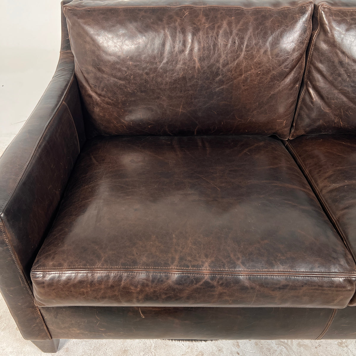 Ethan Allen Leather Loveseat. Distressed leather sofa couch. Delivery available