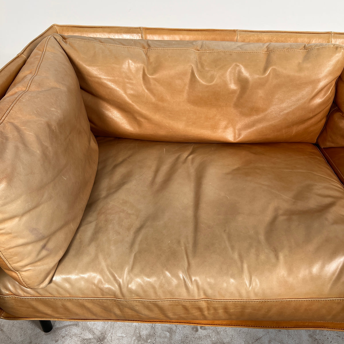 Crate and Barrel Leather Sofa set. 3+2 Cognac leather set. Delivery available