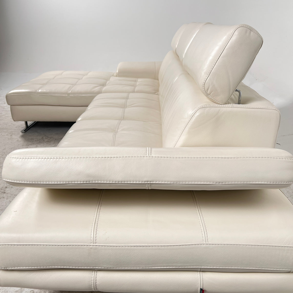 Rozzini Leather Sectional. Real leather L shaped sofa couch. Delivery available