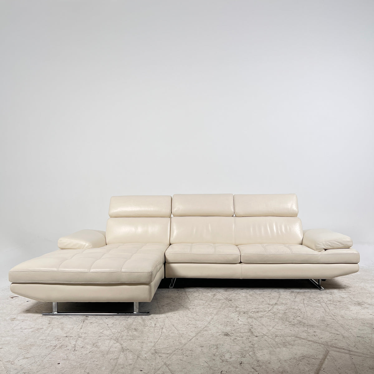 Rozzini Leather Sectional. Real leather L shaped sofa couch. Delivery available