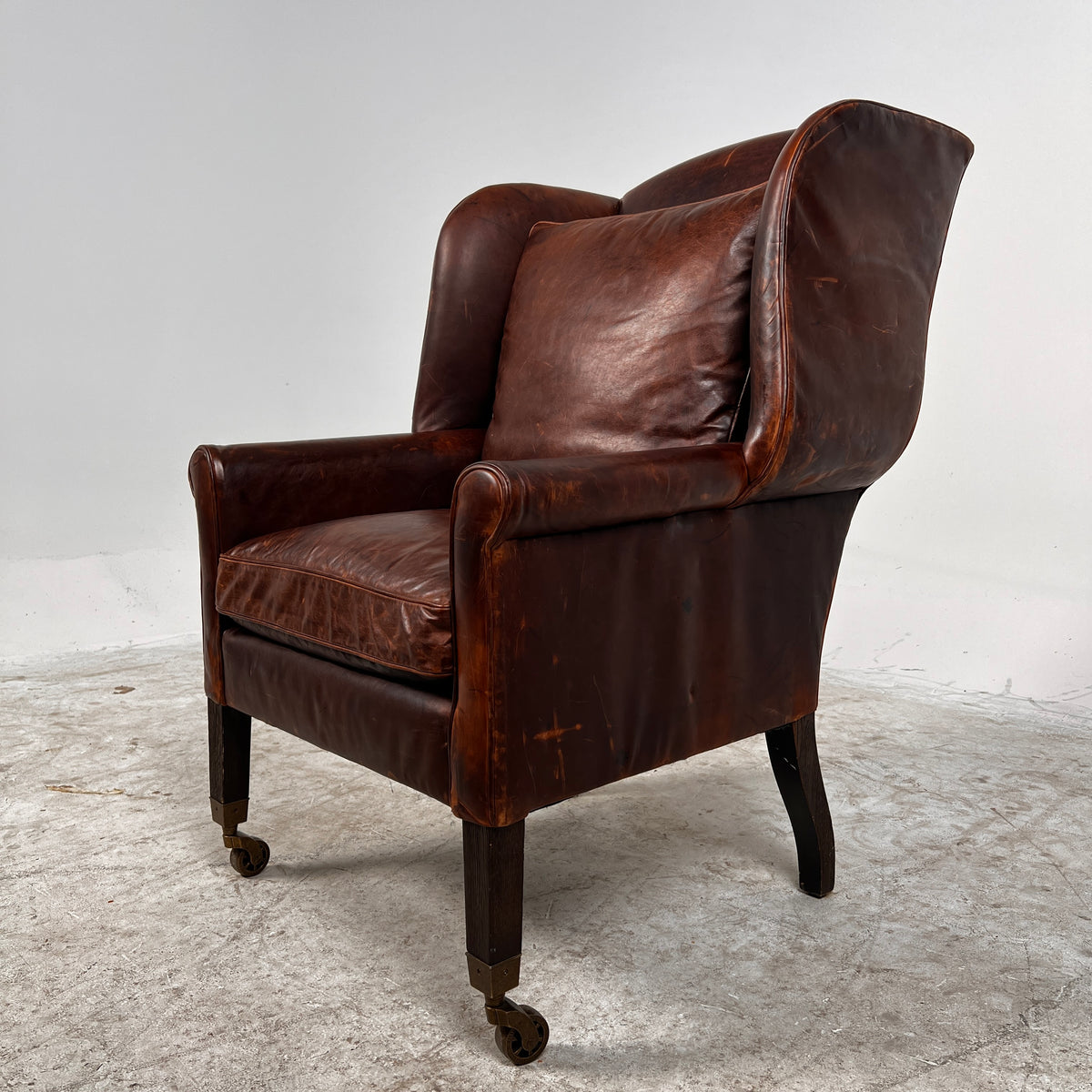 Restoration Hardware Wing Back Leather Chair. RH Armchair. delivery available