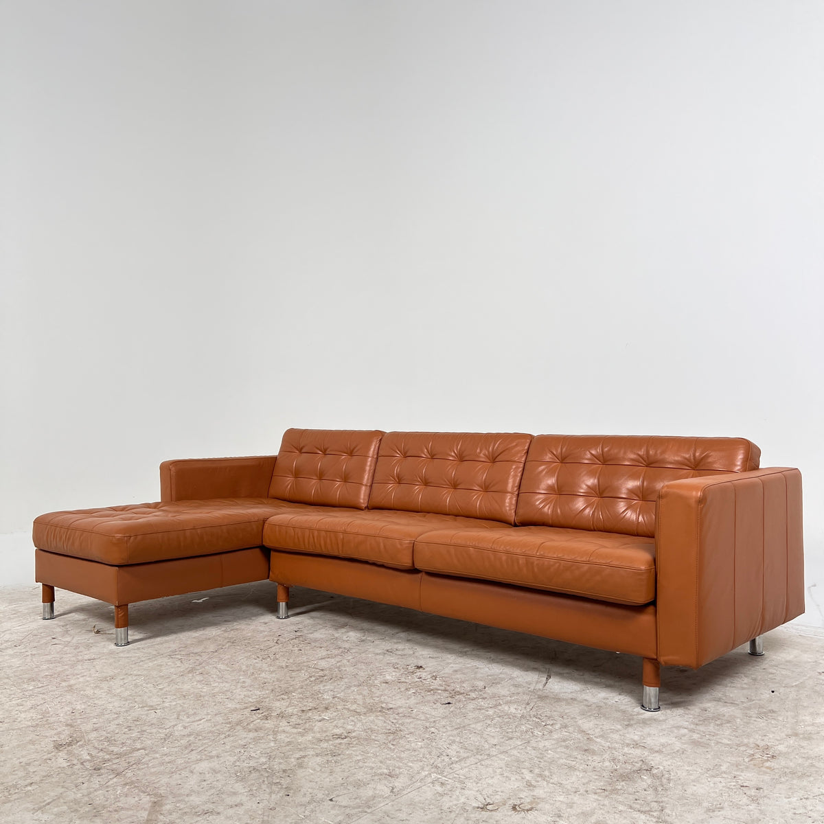 Ikea Morabo Sectional. Cognac Leather L shaped sofa couch. Delivery available