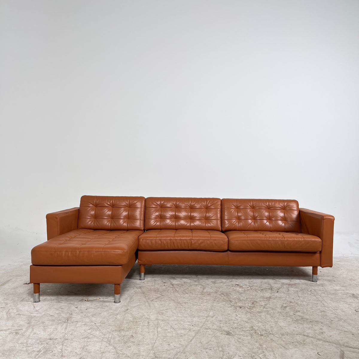 Ikea Morabo Sectional. Cognac Leather L shaped sofa couch. Delivery available